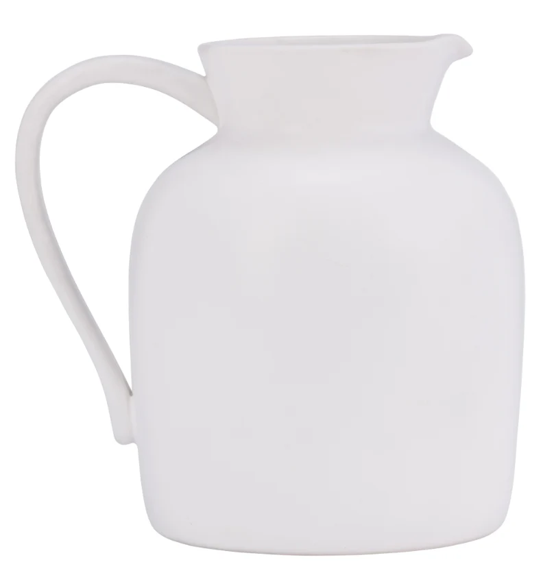 Ecomix, 16"H Vase W/ Jute Detail, White
