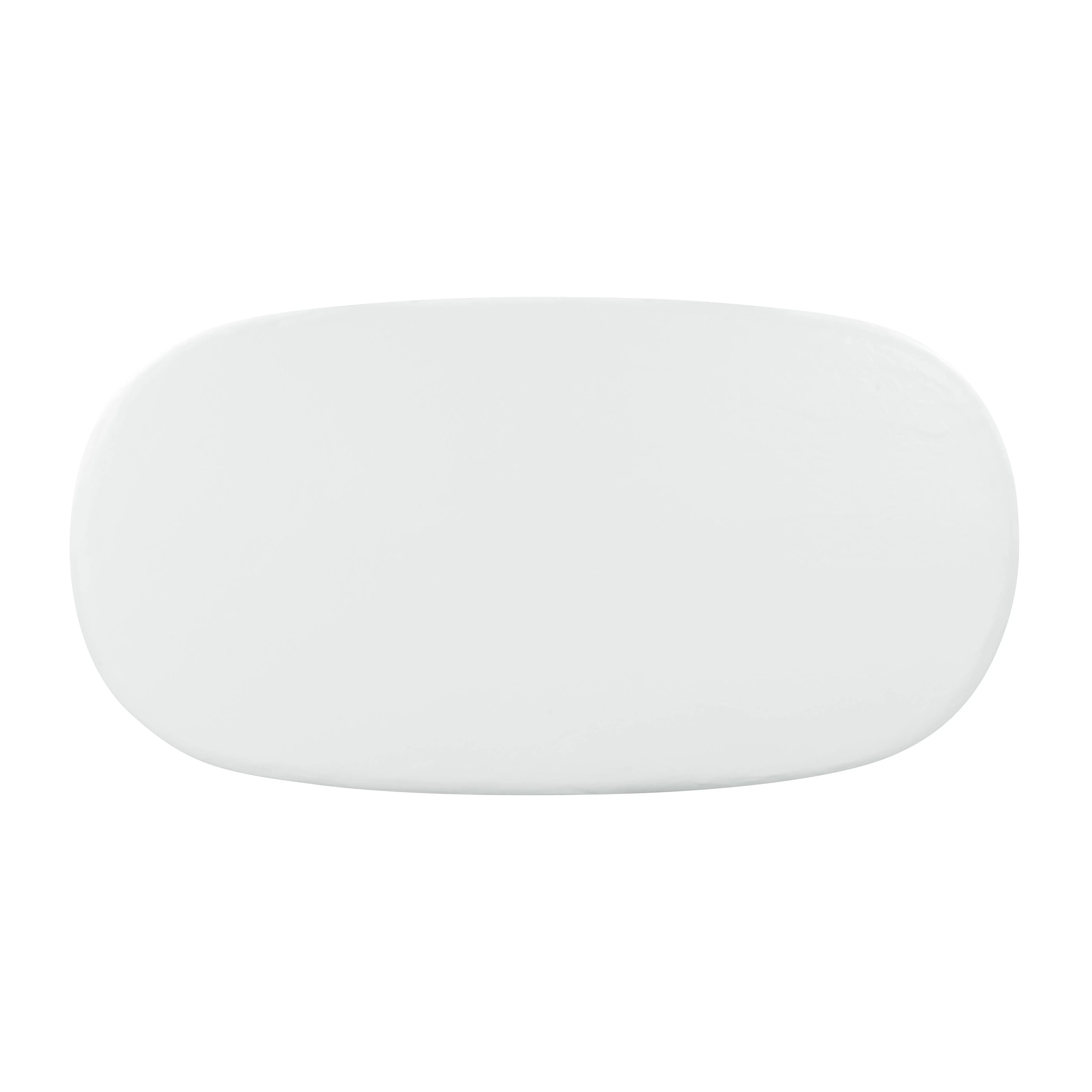 Elika White Faux Plaster Oval Dining Table - Image 5