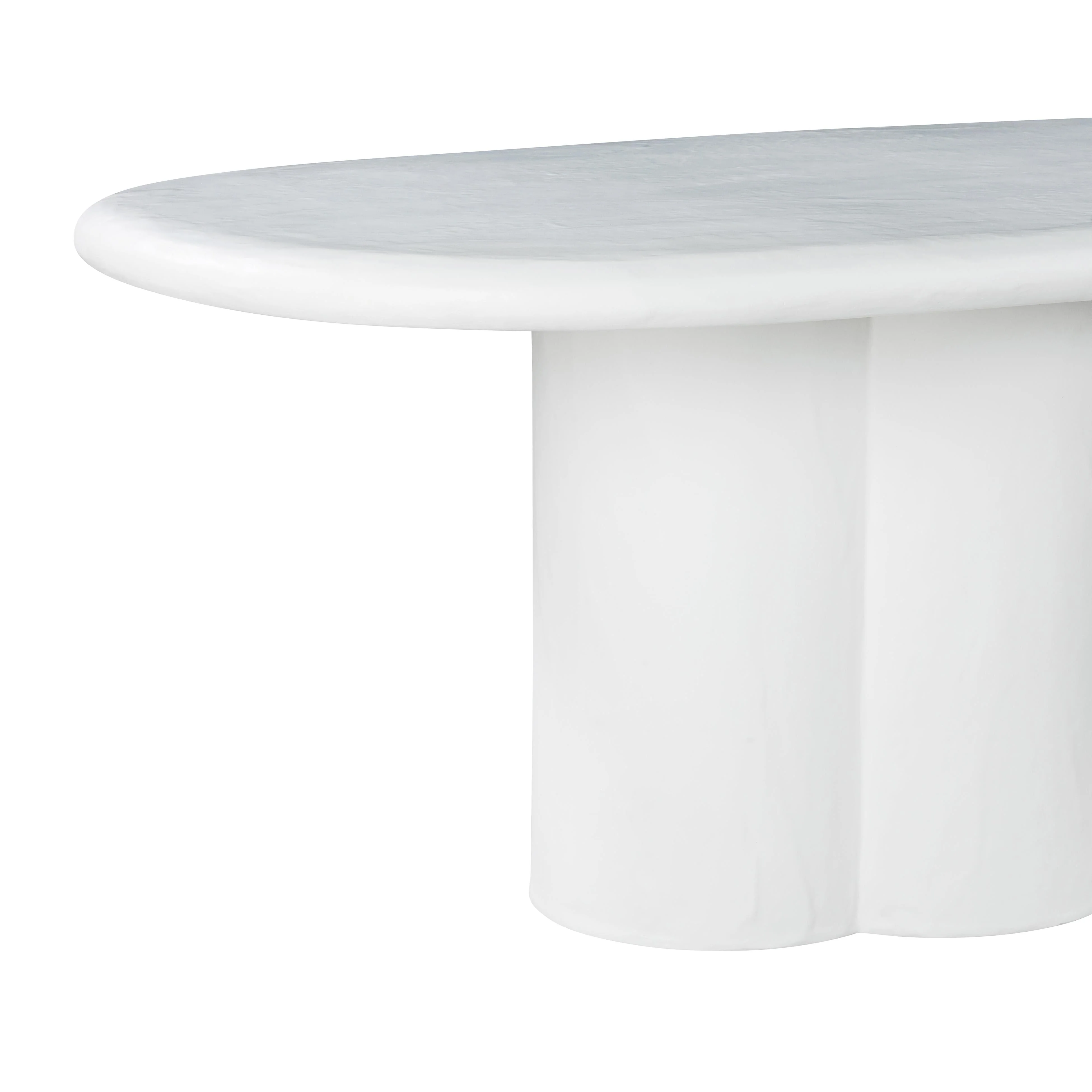 Elika White Faux Plaster Oval Dining Table - Image 6