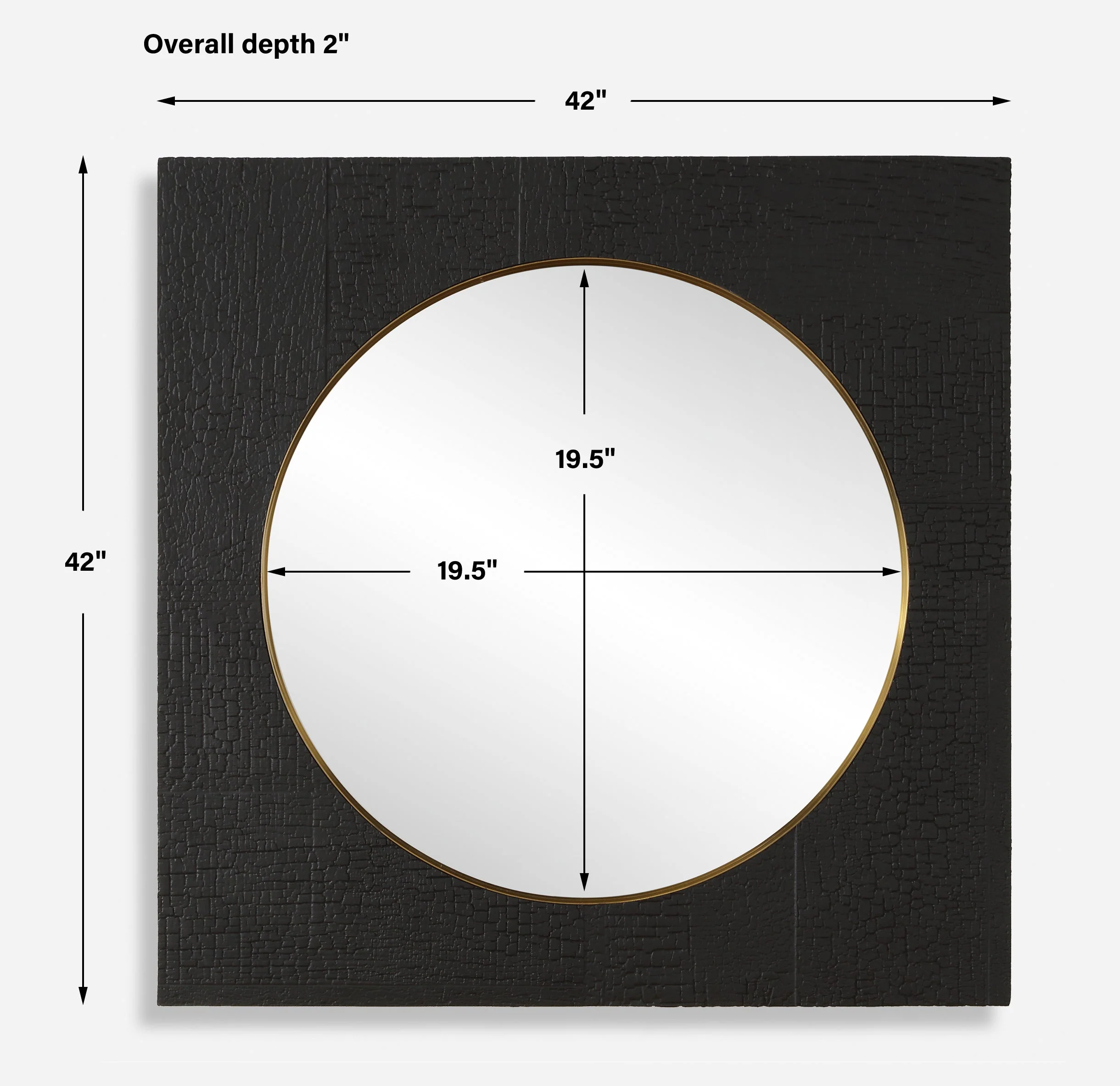Ember Black Square Mirror - Image 3