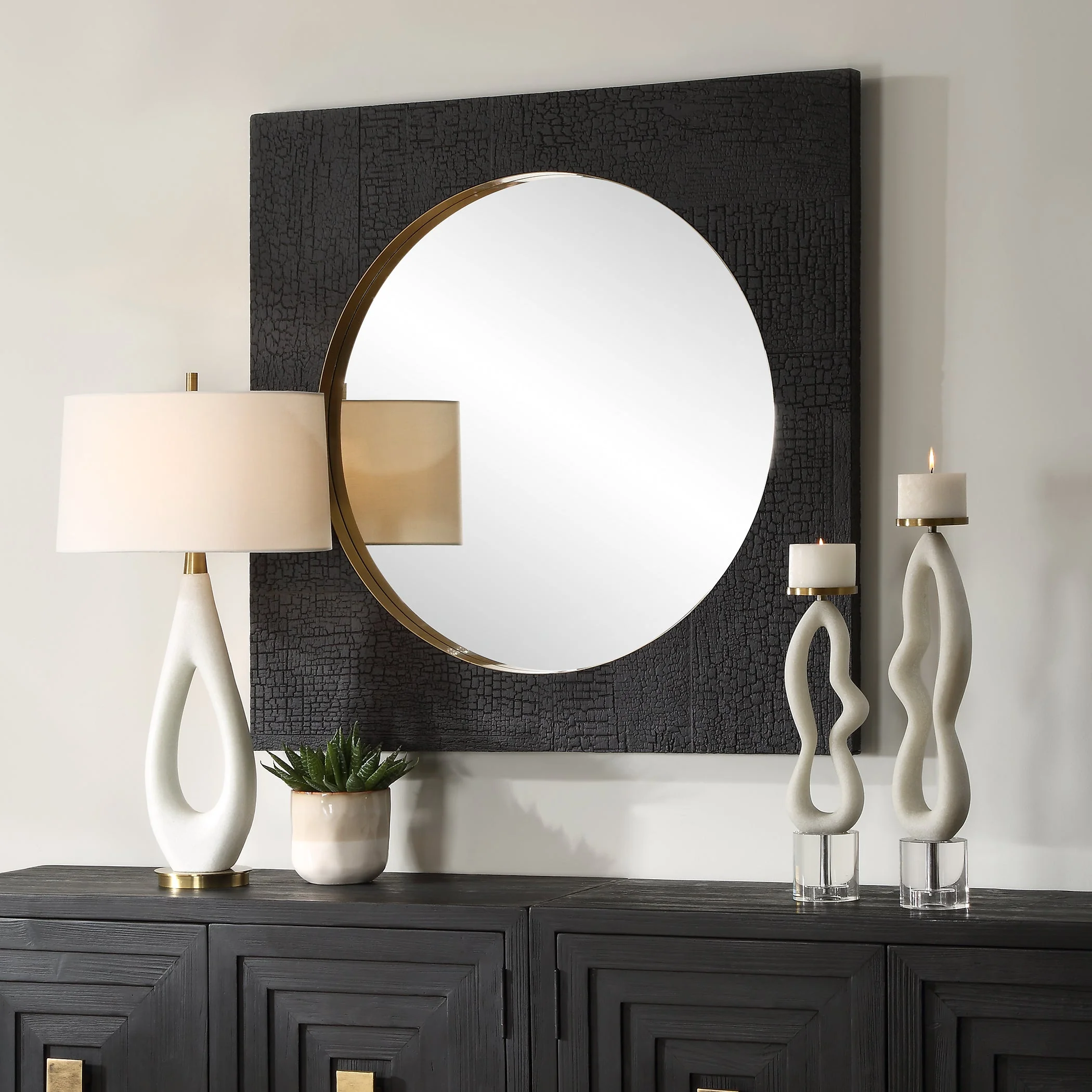 Ember Black Square Mirror - Image 4