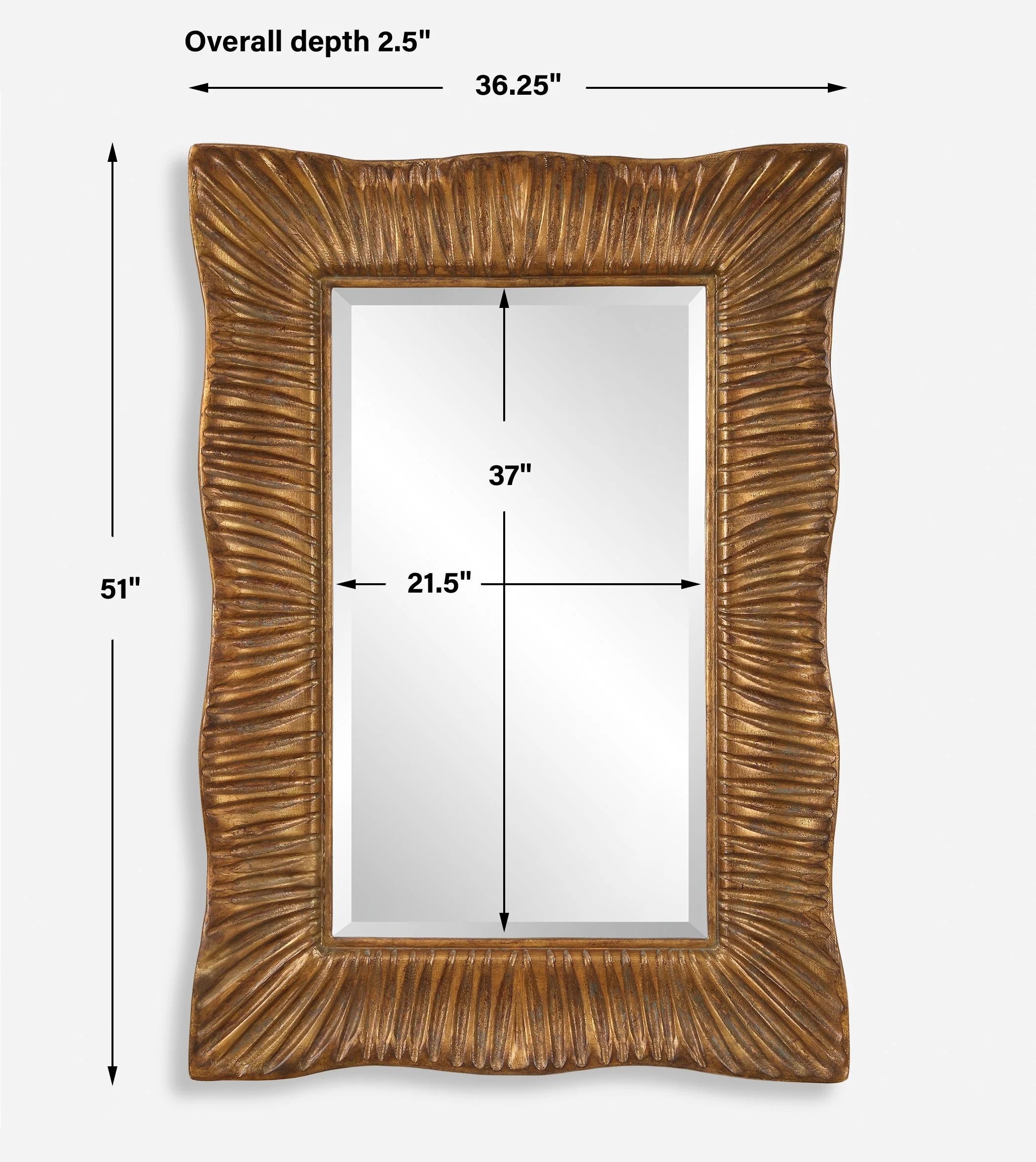 Emerson Scalloped Antique Gold Mirror - Image 3