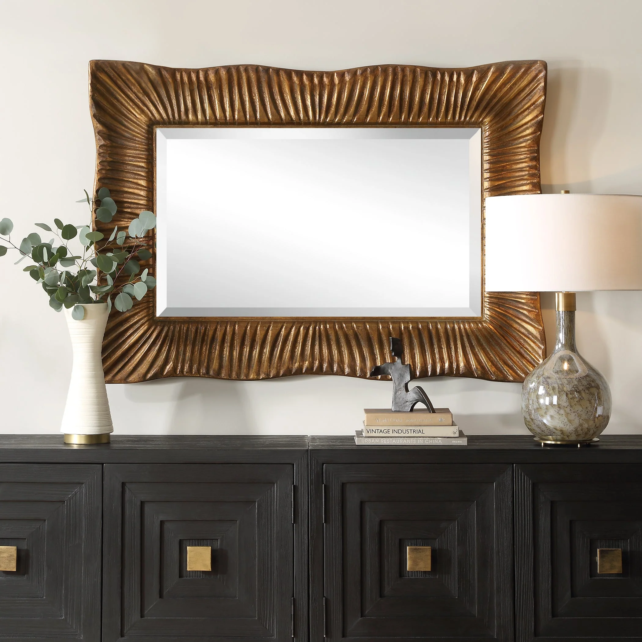 Emerson Scalloped Antique Gold Mirror - Image 5