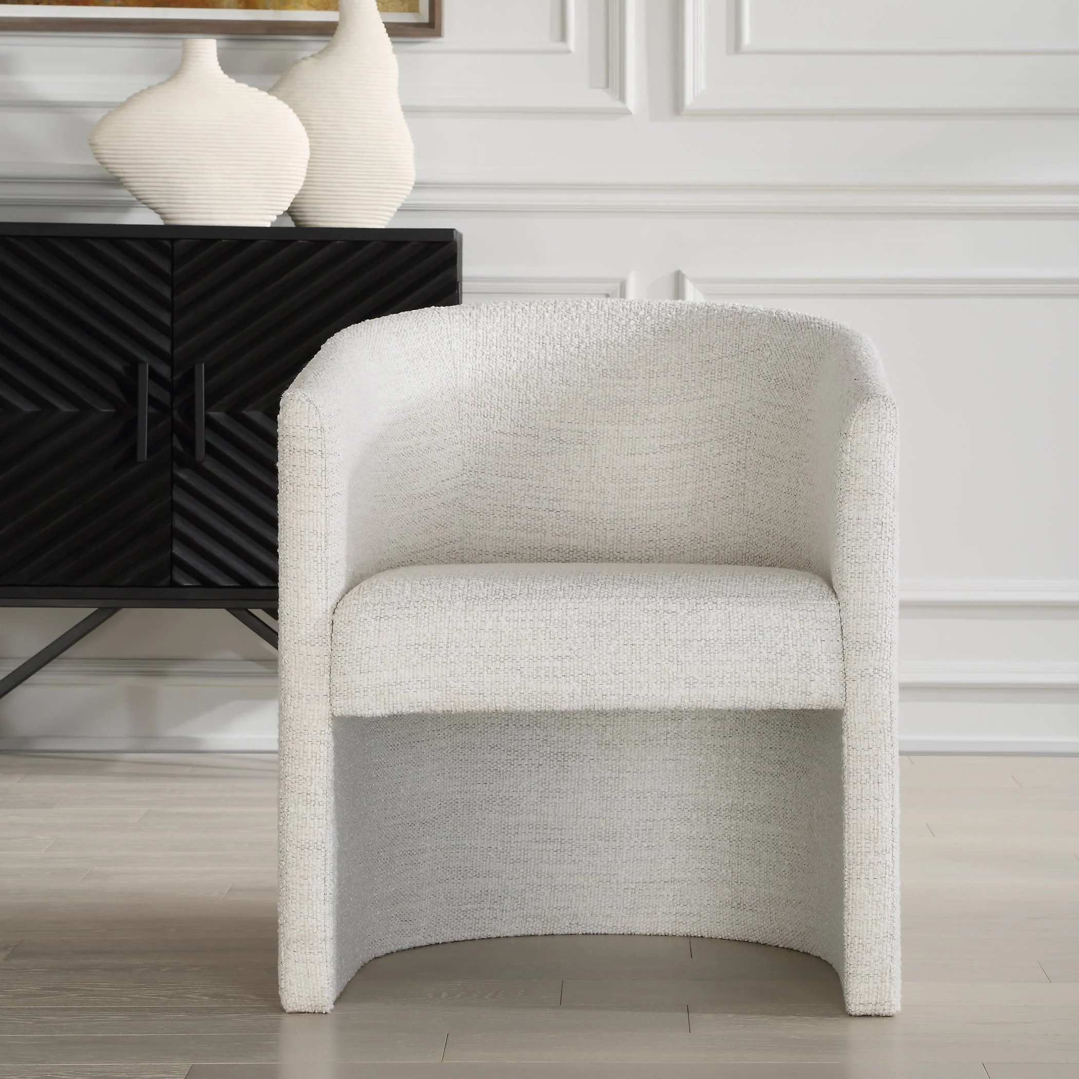Encompass White Fabric Dining Chair - Image 2