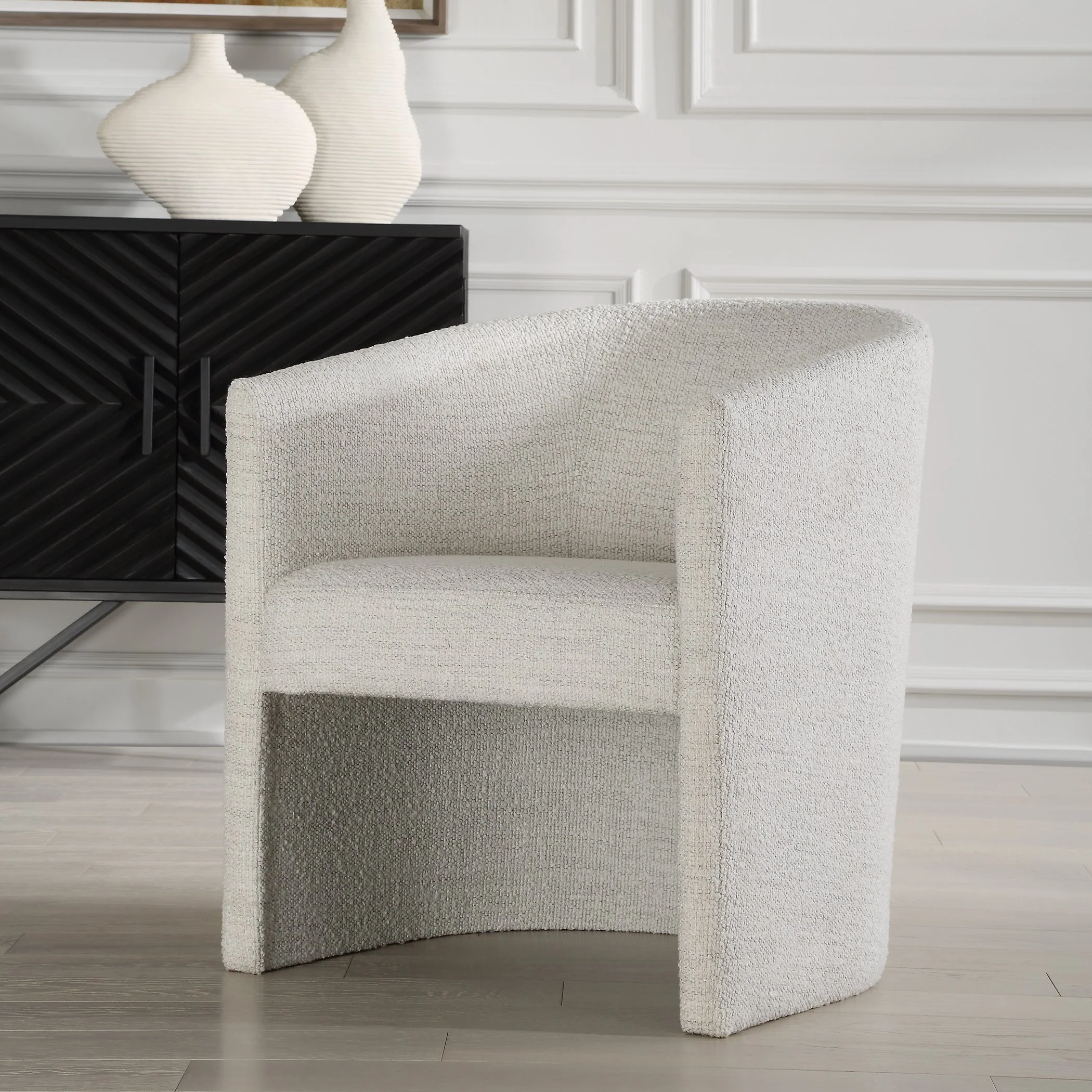 Encompass White Fabric Dining Chair - Image 3