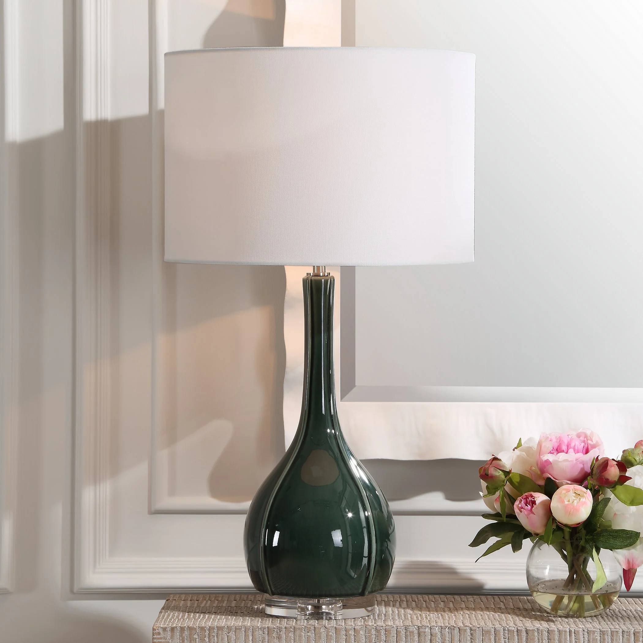 Essex Green Glass Table Lamp - Image 2