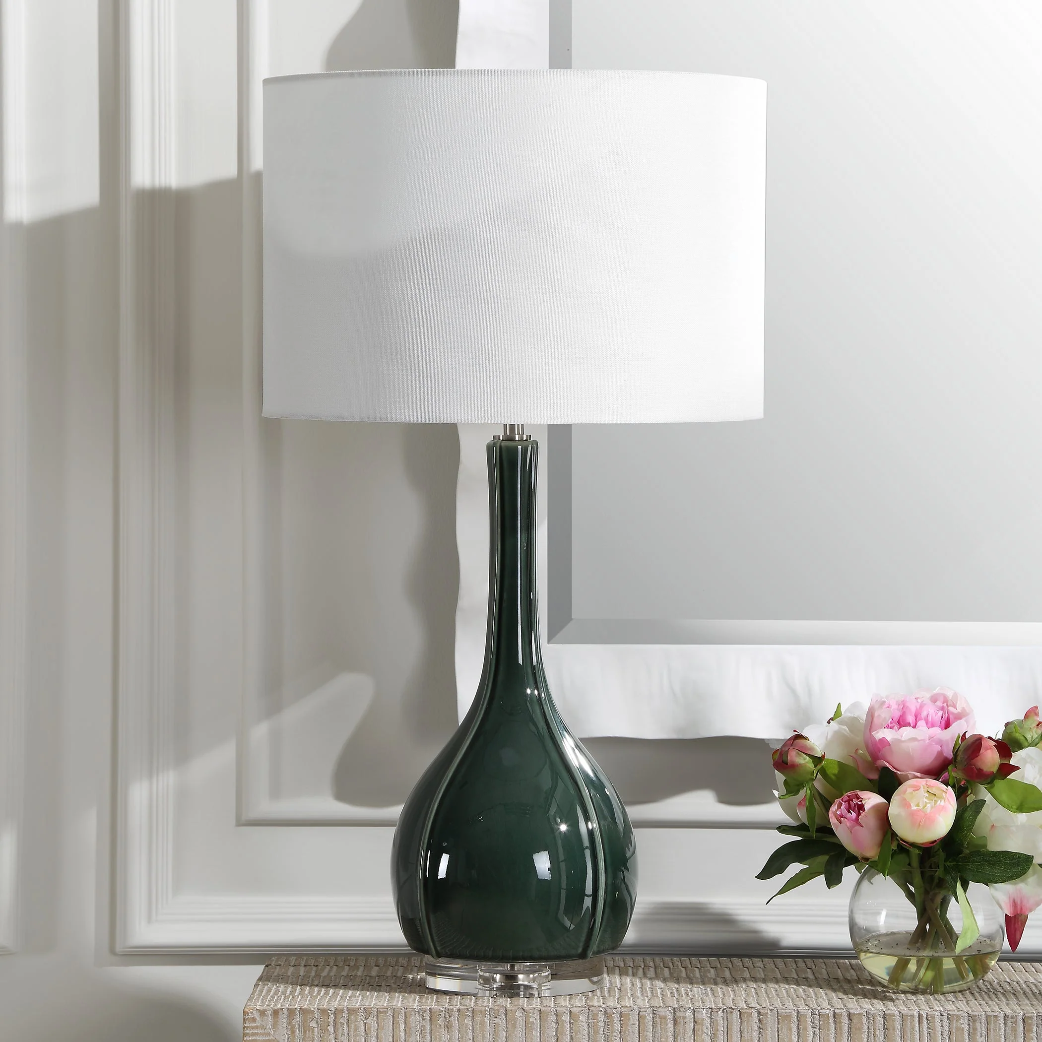 Essex Green Glass Table Lamp - Image 3