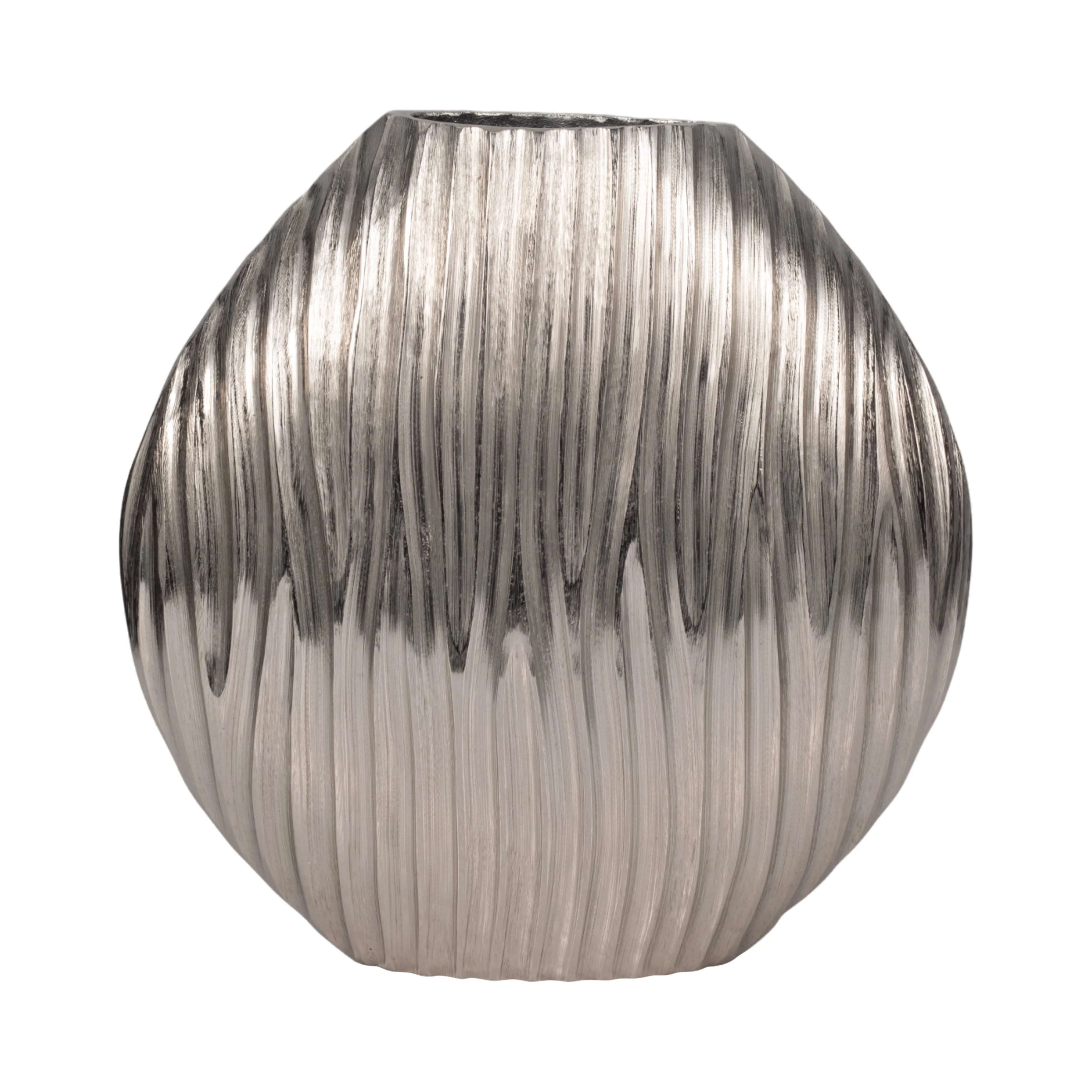 EV19178-02 |Metal, 13" Forli Medium Silver Vase