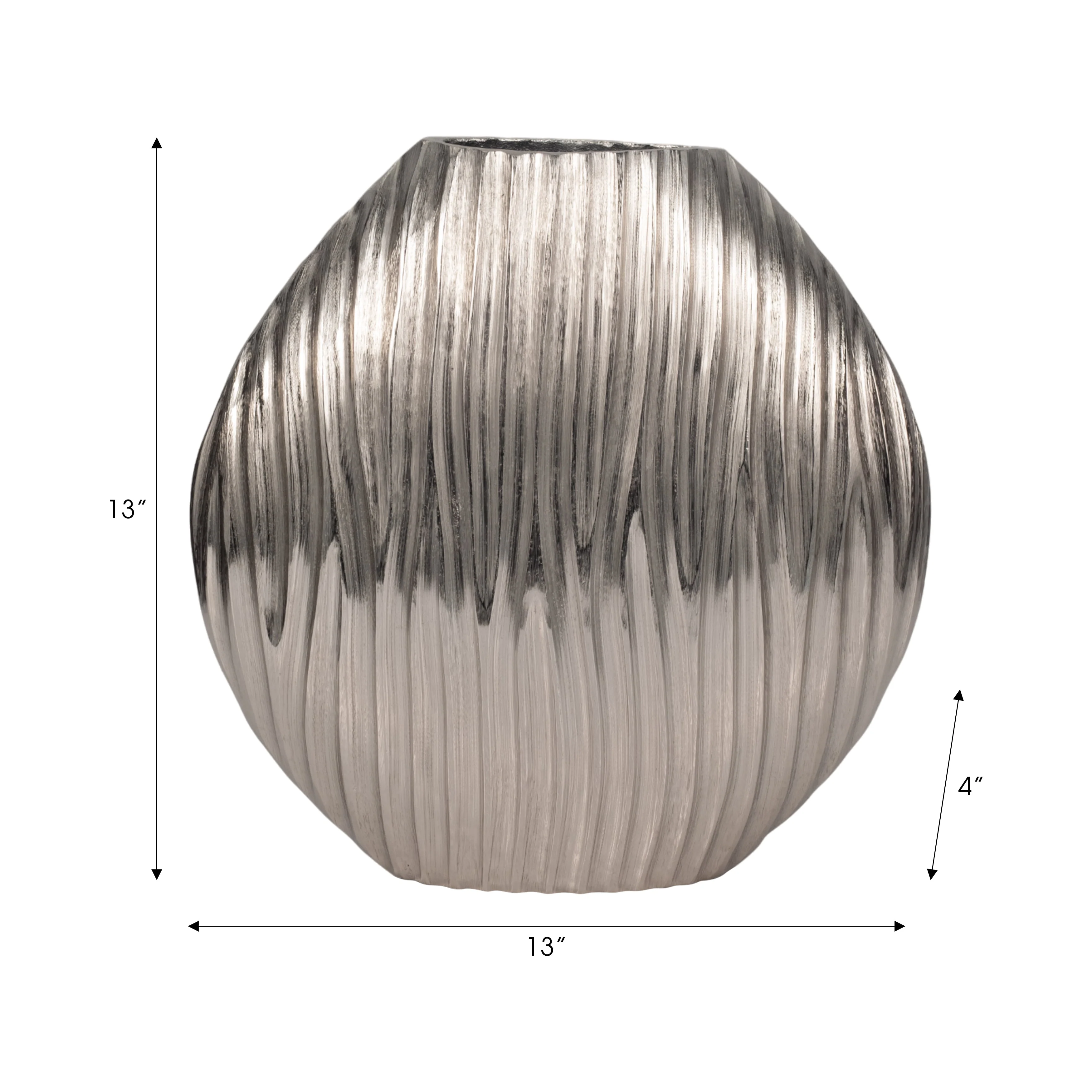 EV19178-02 |Metal, 13" Forli Medium Silver Vase - Image 8