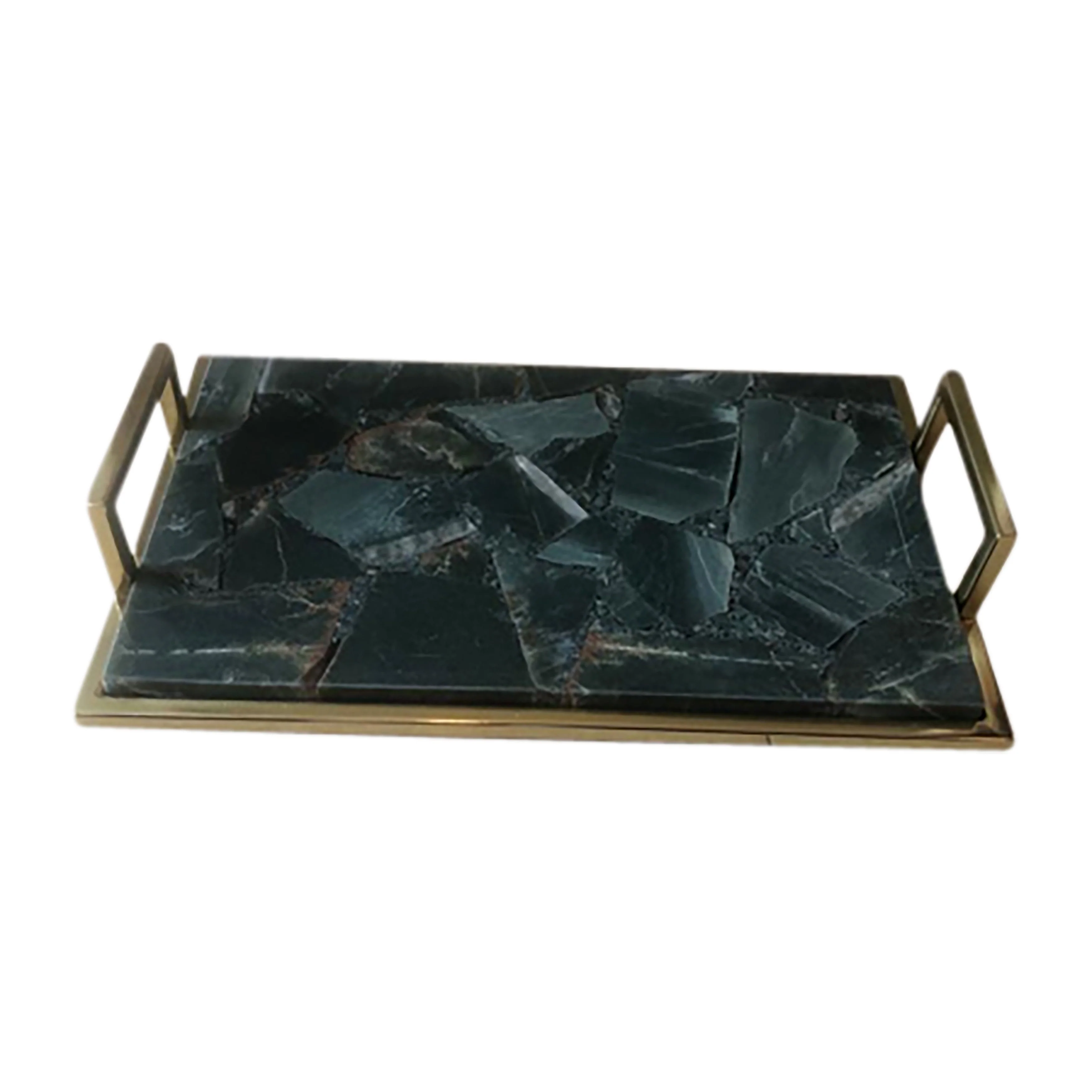 EV19342-01 23" TIMOR GREEN LARGE AGATE TRAY( Sagebrook Home ) - Image 2
