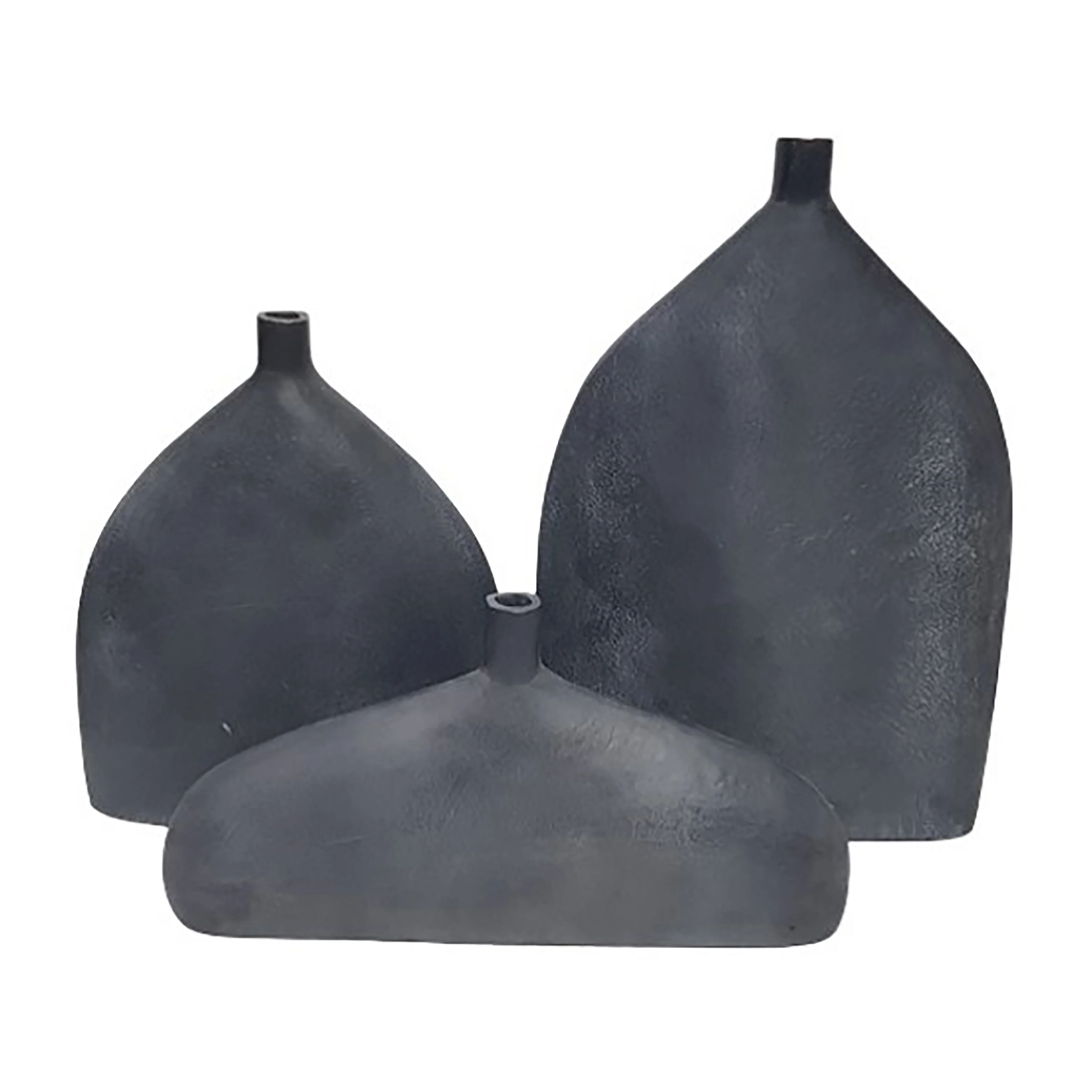 EV19363-02  9" VICTORIA MEDIUM GRAY GLASS VASE( Sagebrook Home  ) - Image 2