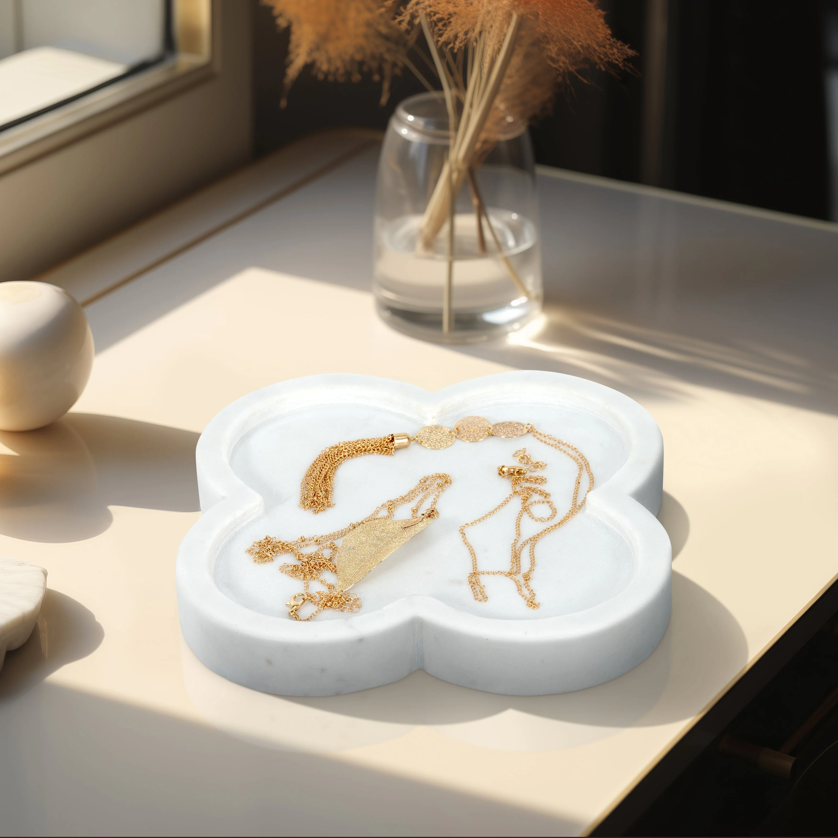 EV19384 S/2 Metal Link Mirrored Trays, Gold( Sagebrook Home ) - Image 3