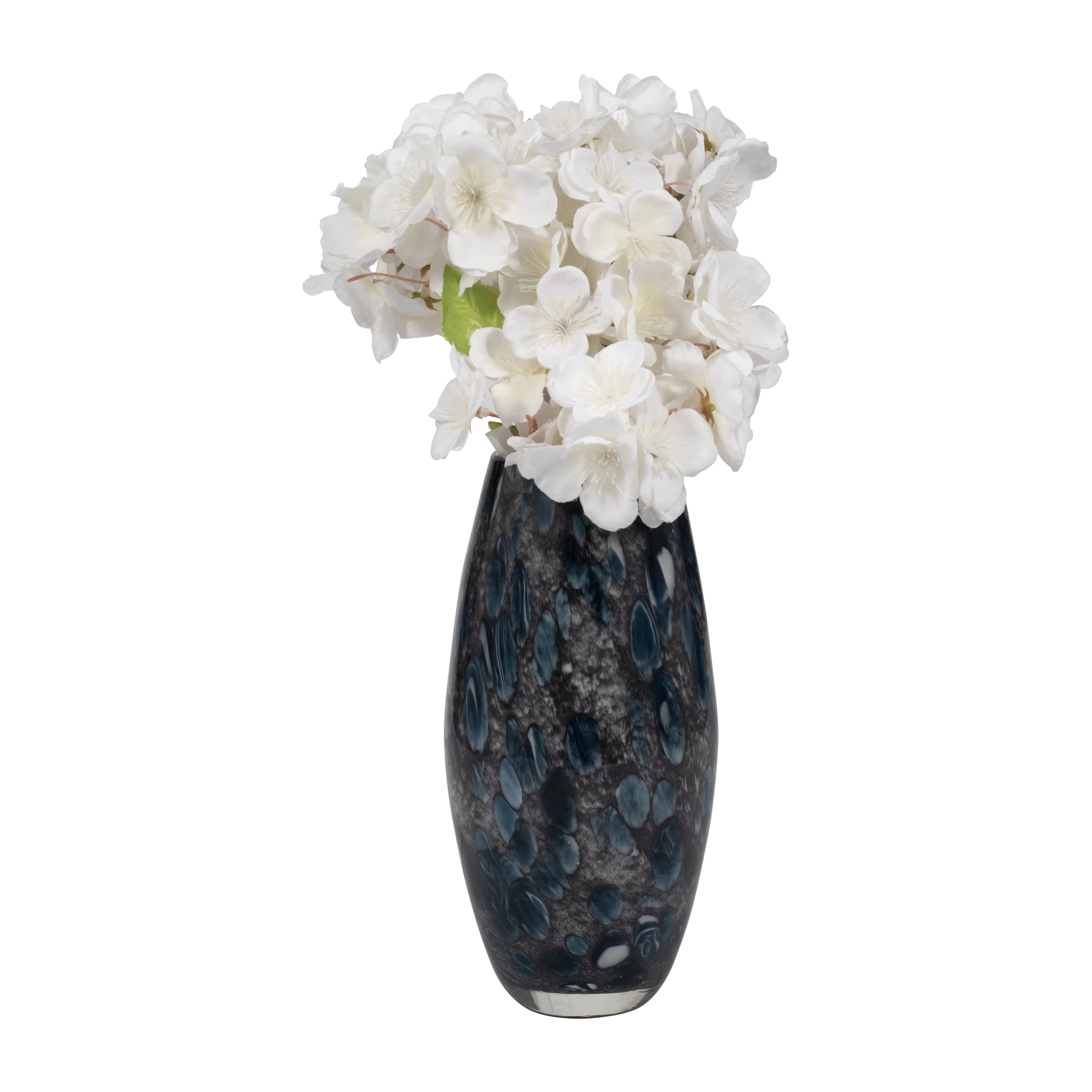 EV19442-02  11" AMALDA LARGE BLUE GLASS VASE( Sagebrook Home  ) - Image 5