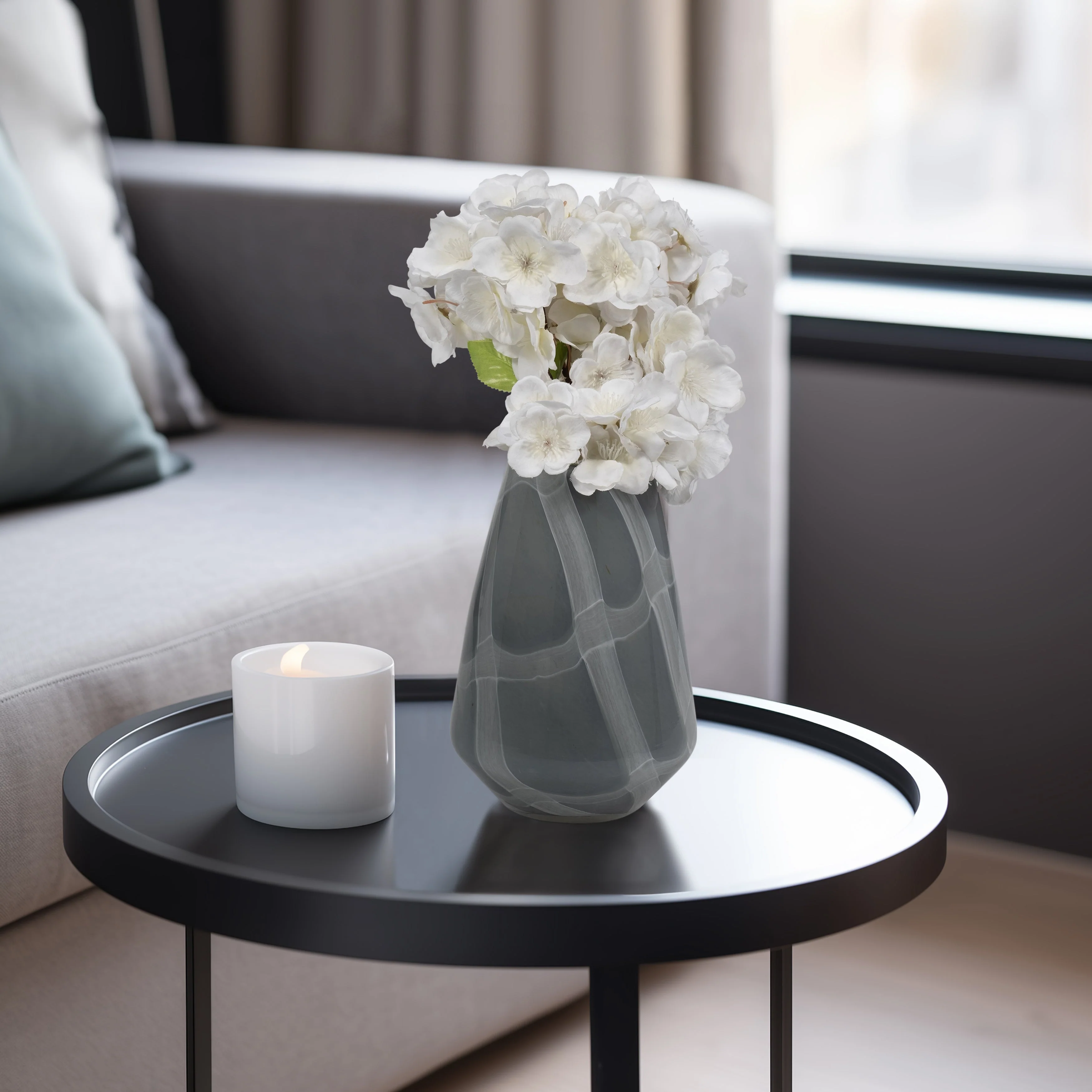 EV19697-01  13" FOLEY SMALL NATURAL GLASS VASE( Sagebrook Home  ) - Image 3