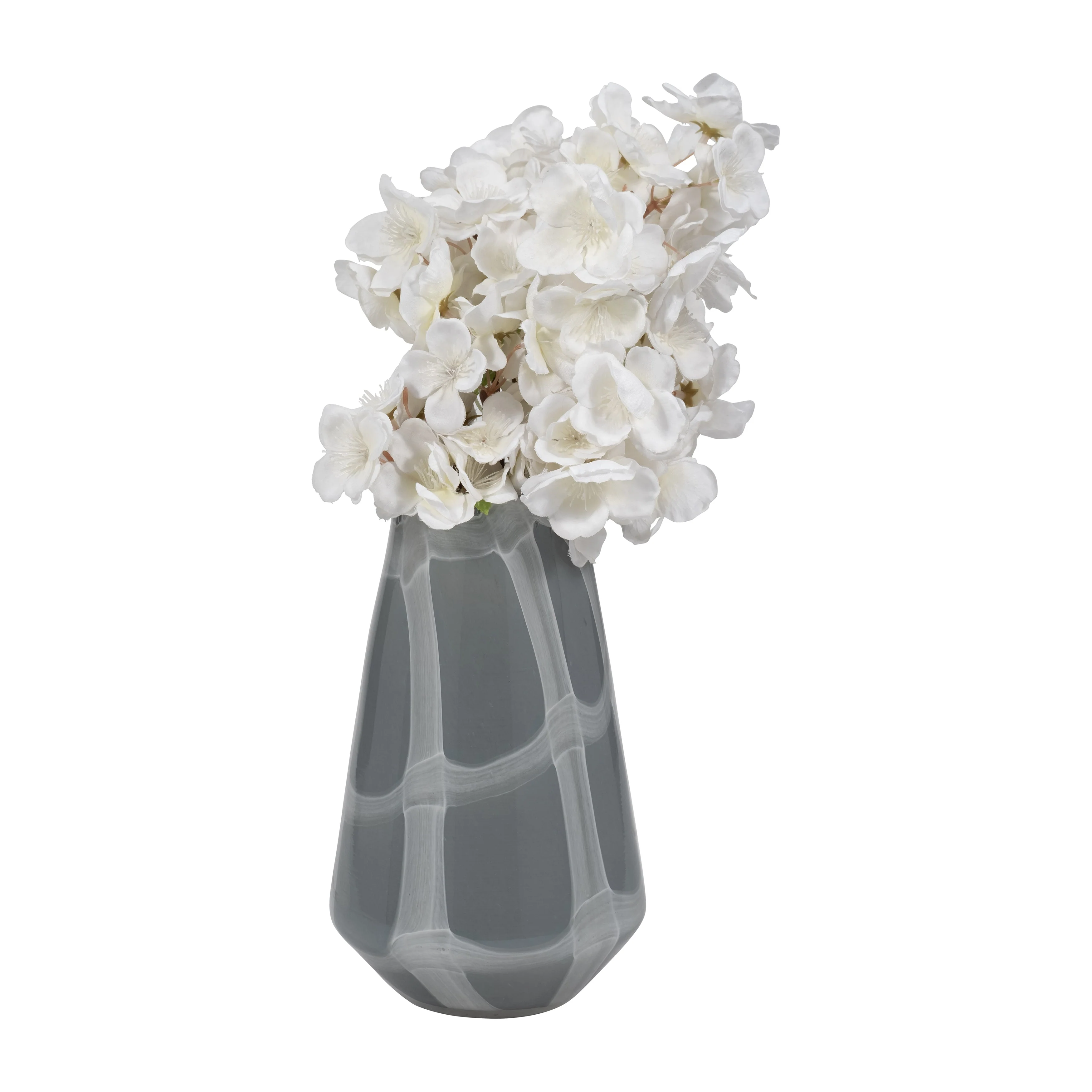 EV19697-02 15" KATRINA GRAY SWIRL MEDIUM GLASS VASE( Sagebrook Home ) - Image 2