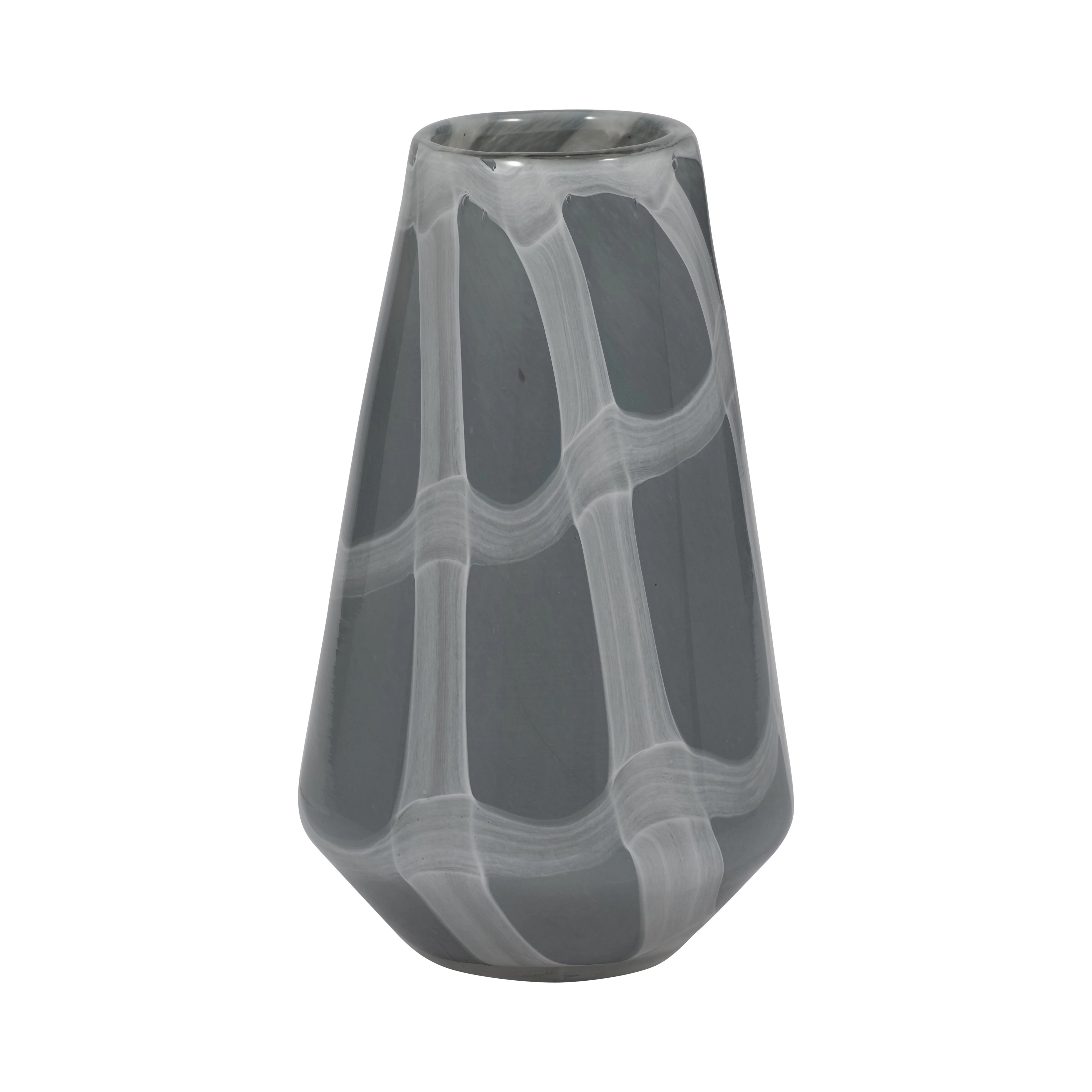 EV19697-02 15" KATRINA GRAY SWIRL MEDIUM GLASS VASE( Sagebrook Home ) - Image 4