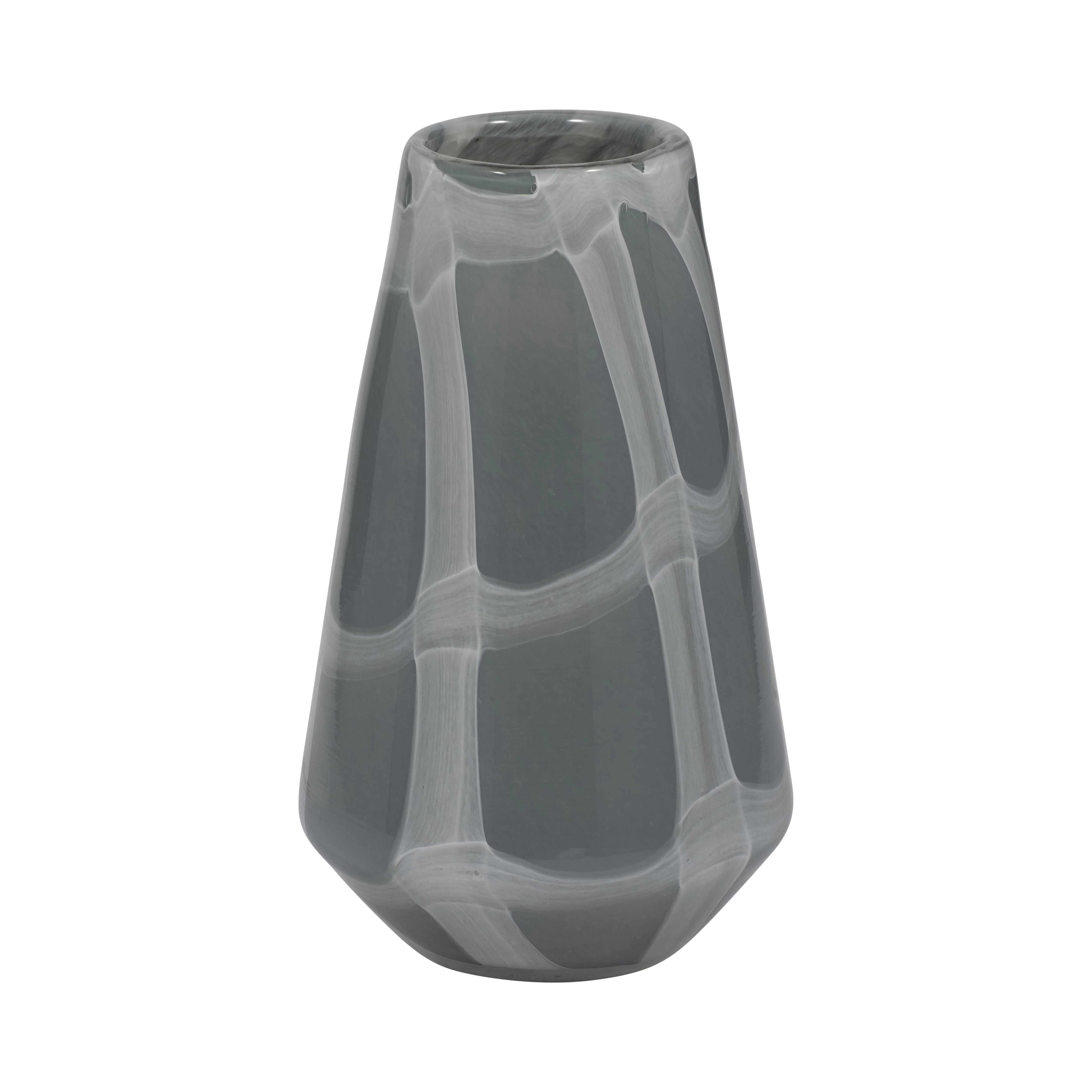 EV19697-02 15" KATRINA GRAY SWIRL MEDIUM GLASS VASE( Sagebrook Home ) - Image 5