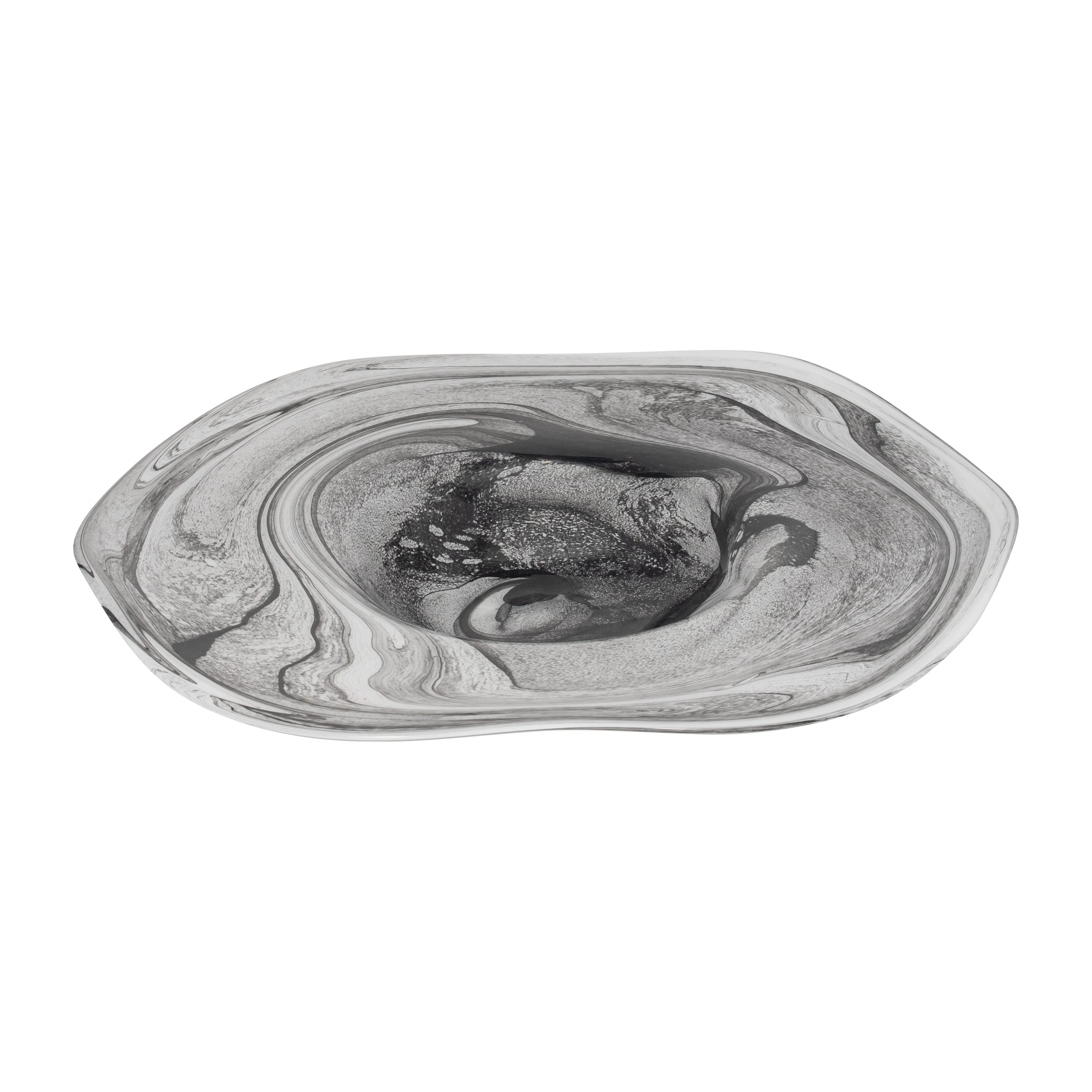 EV19701  20" ABIGAIL LARGE BLUE SWIRL GLASS VASE( Sagebrook Home  ) - Image 6