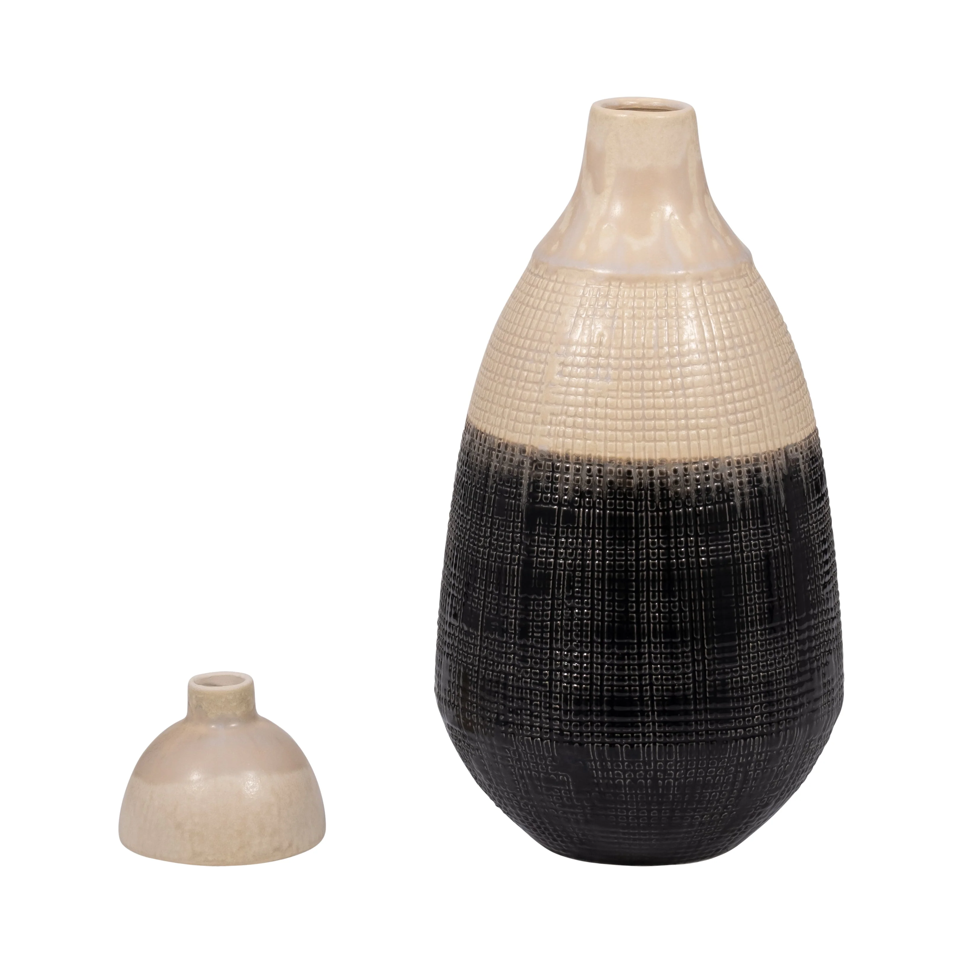 EV19866-02 ALUMINUM 12" ROUND VASE W/GOLDLEAF, BRONZE( Sagebrook Home ) - Image 3