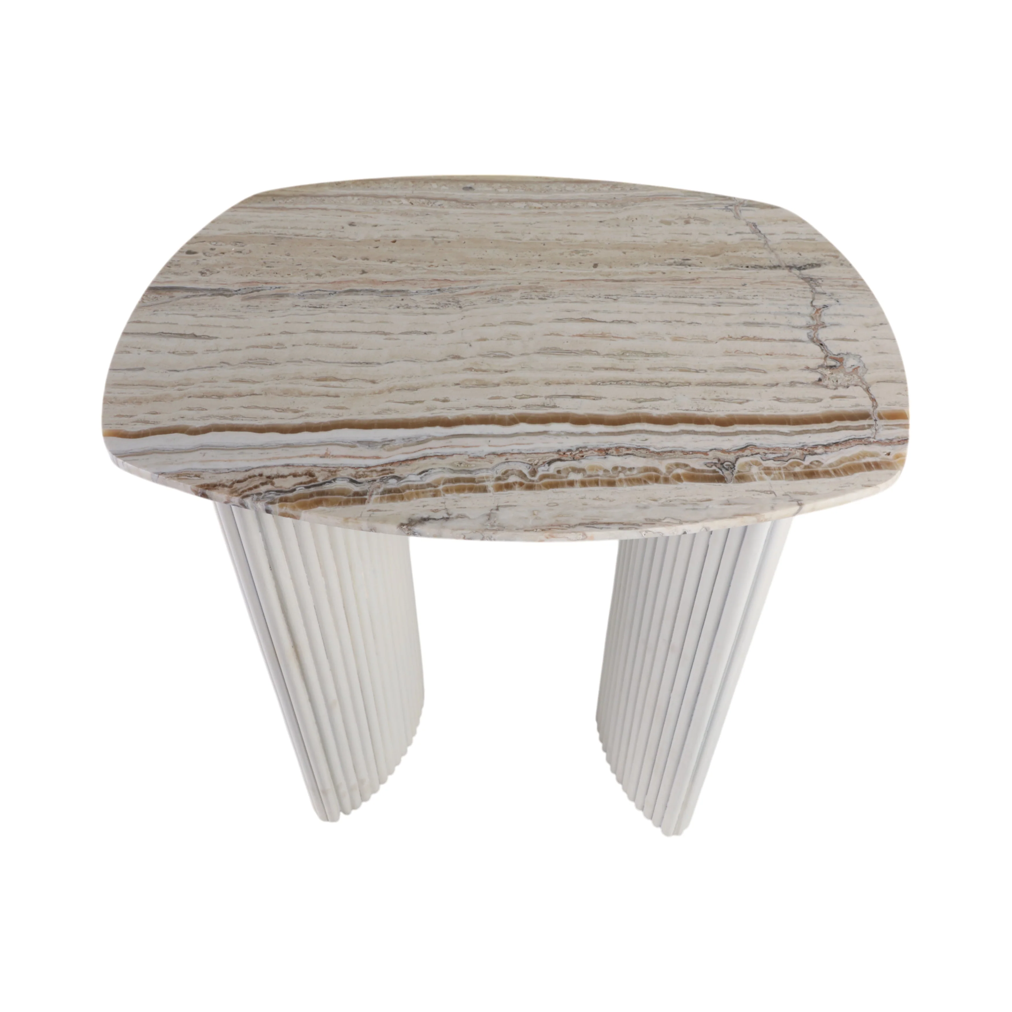 EV21206-01 |24"catalina Travertine&fluted Wood Accent Table/kd - Image 10