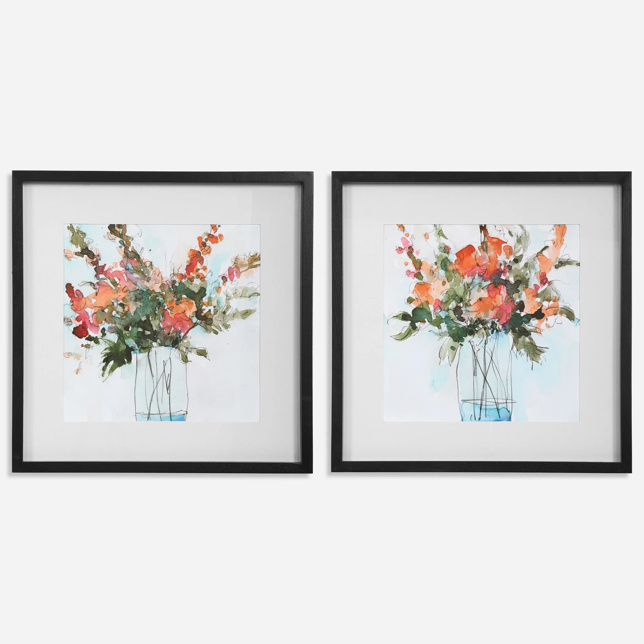 Fresh Flowers Framed Prints, S/2 - Image 2