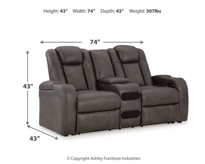 Fyne-Dyme Power Reclining Loveseat with Console - Image 4