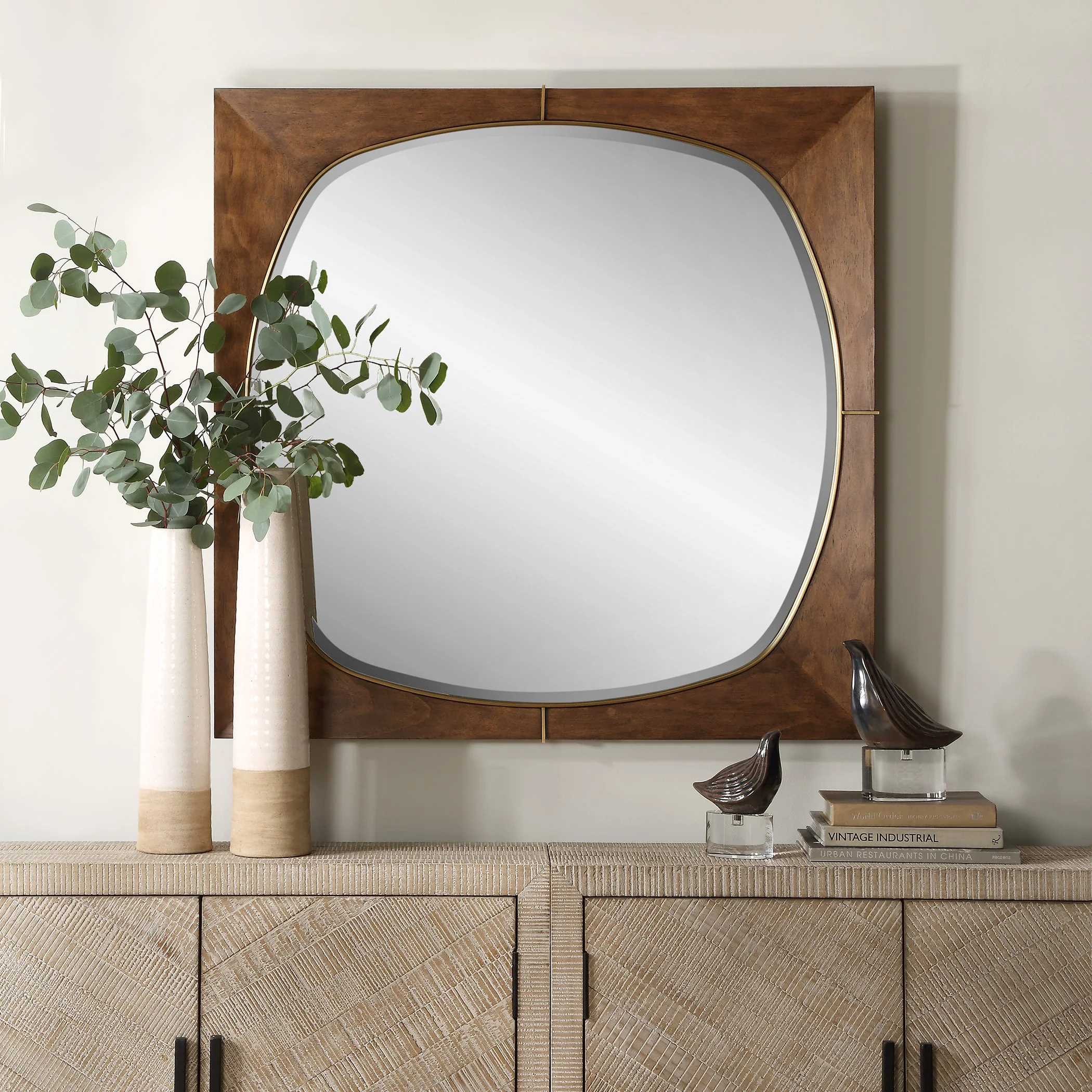 Garonne Square Walnut Mirror - Image 2