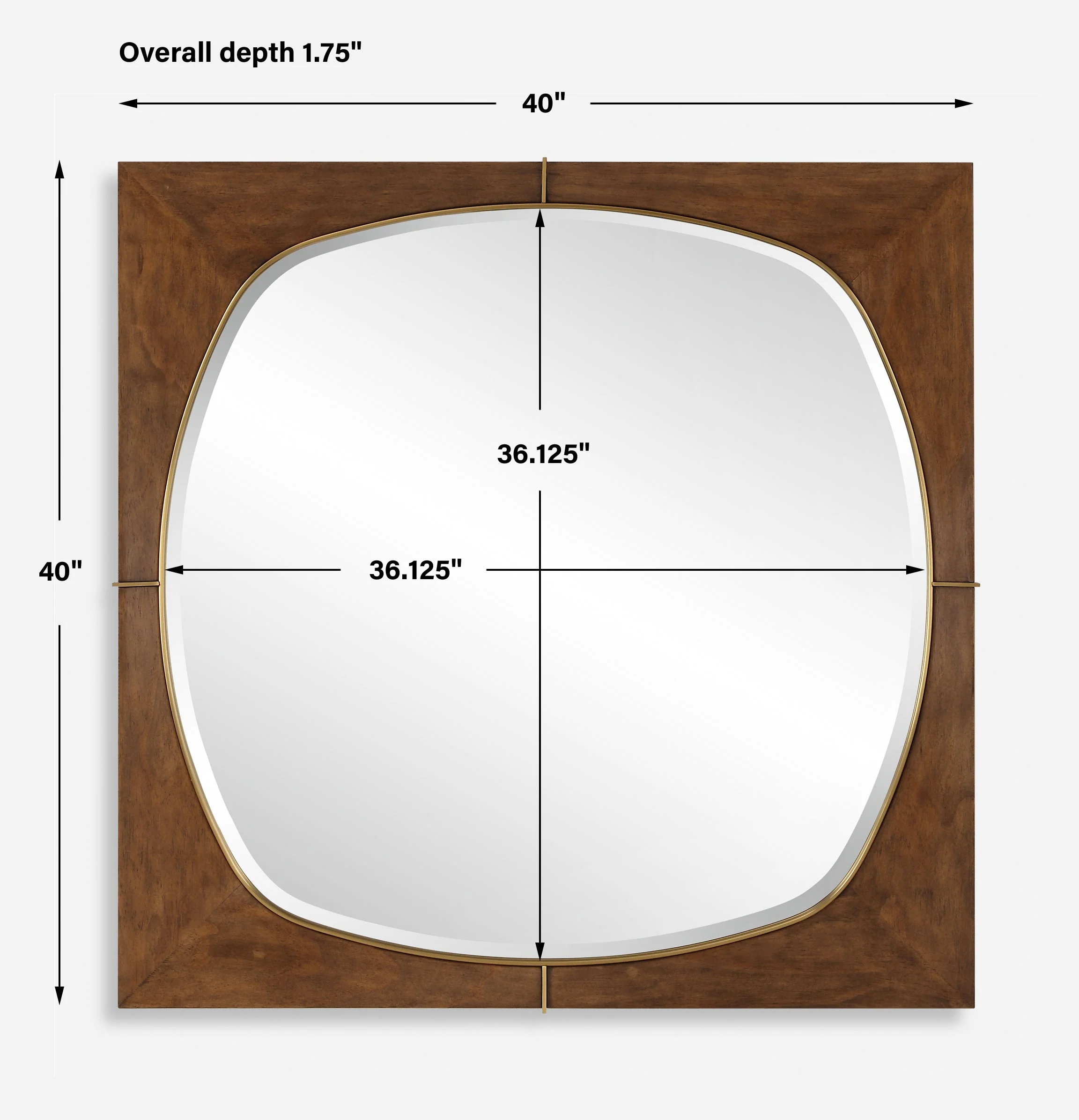 Garonne Square Walnut Mirror - Image 3