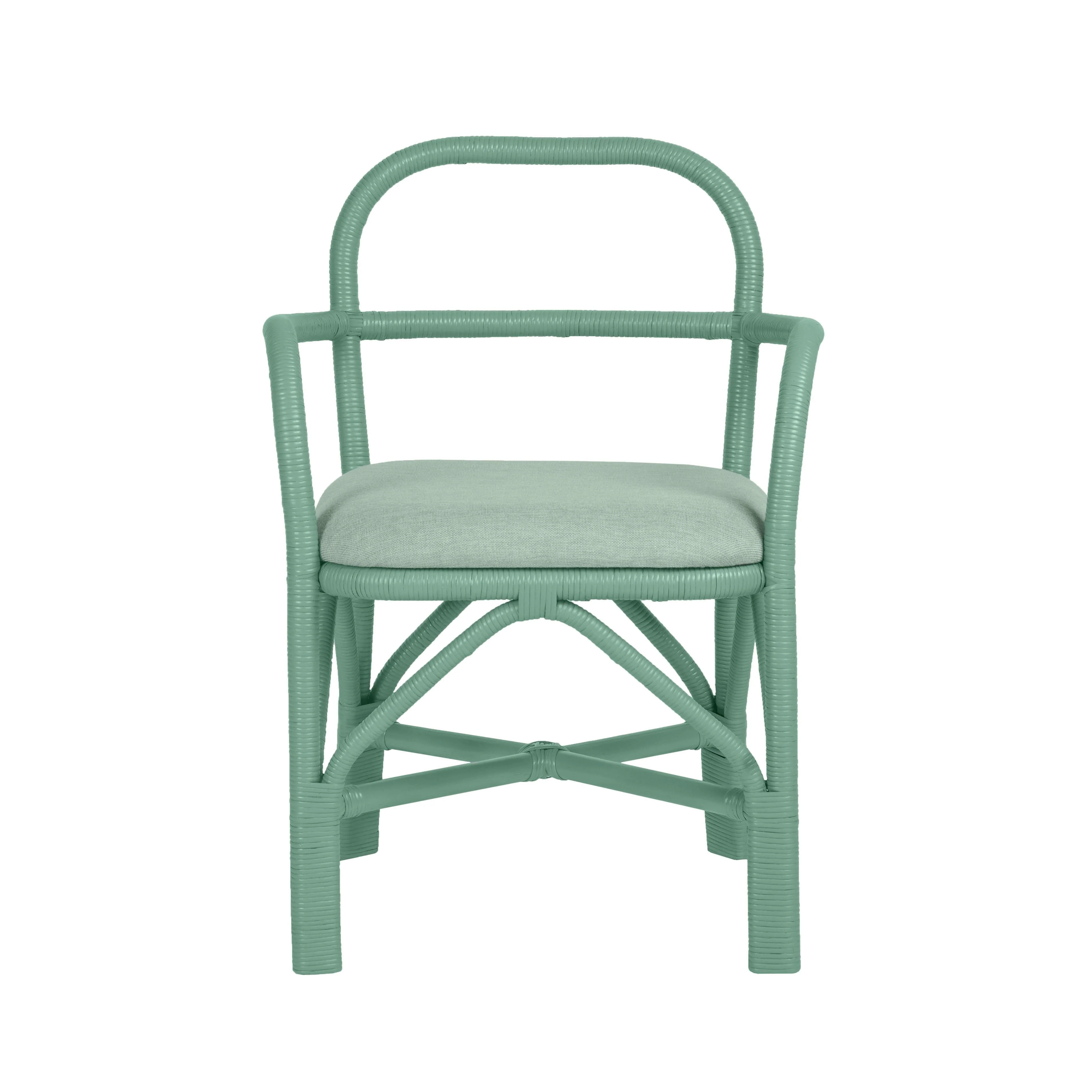 Ginny Green Rattan Dining Chair - Image 3
