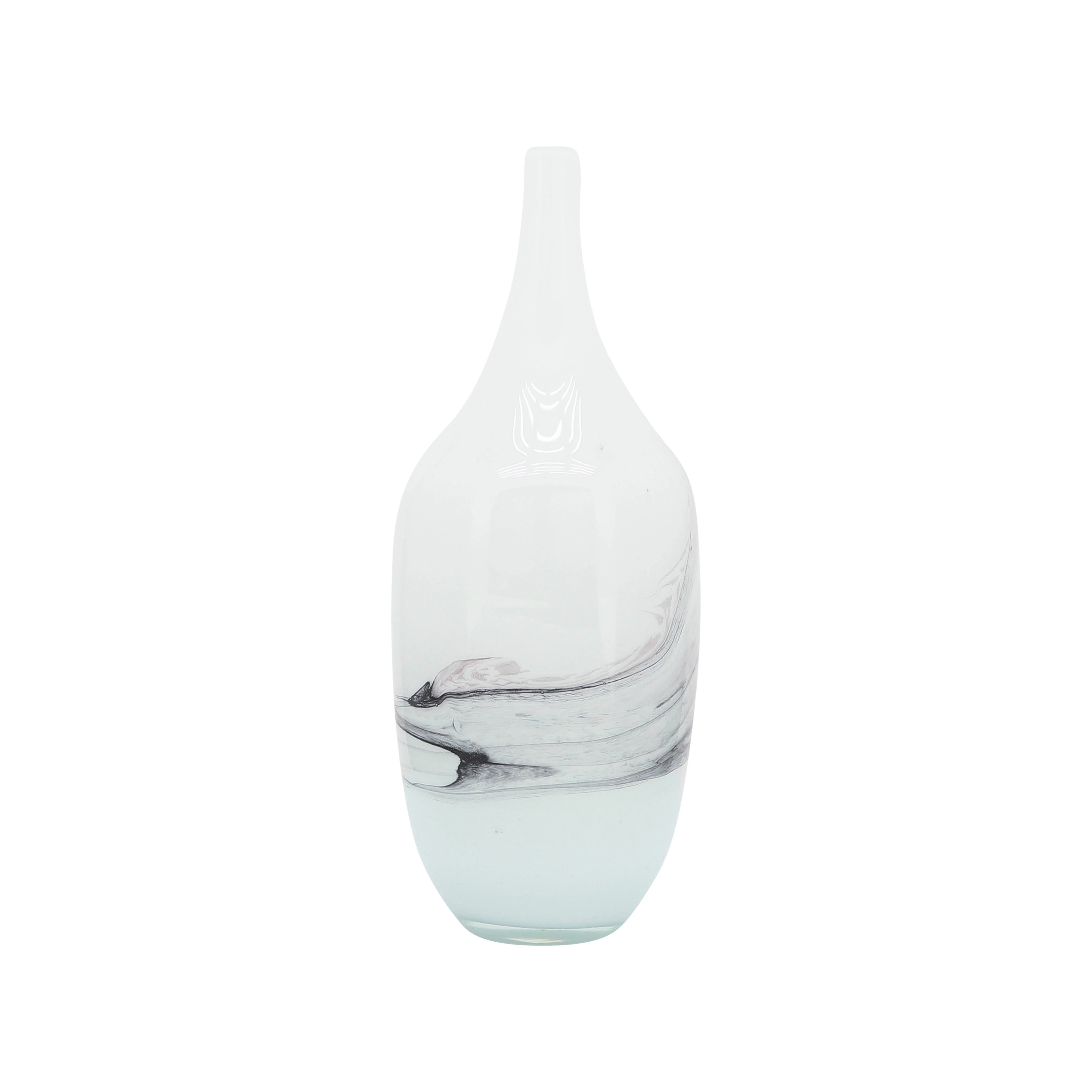 Glass, 14''H, Abstract Vase-White - Image 3