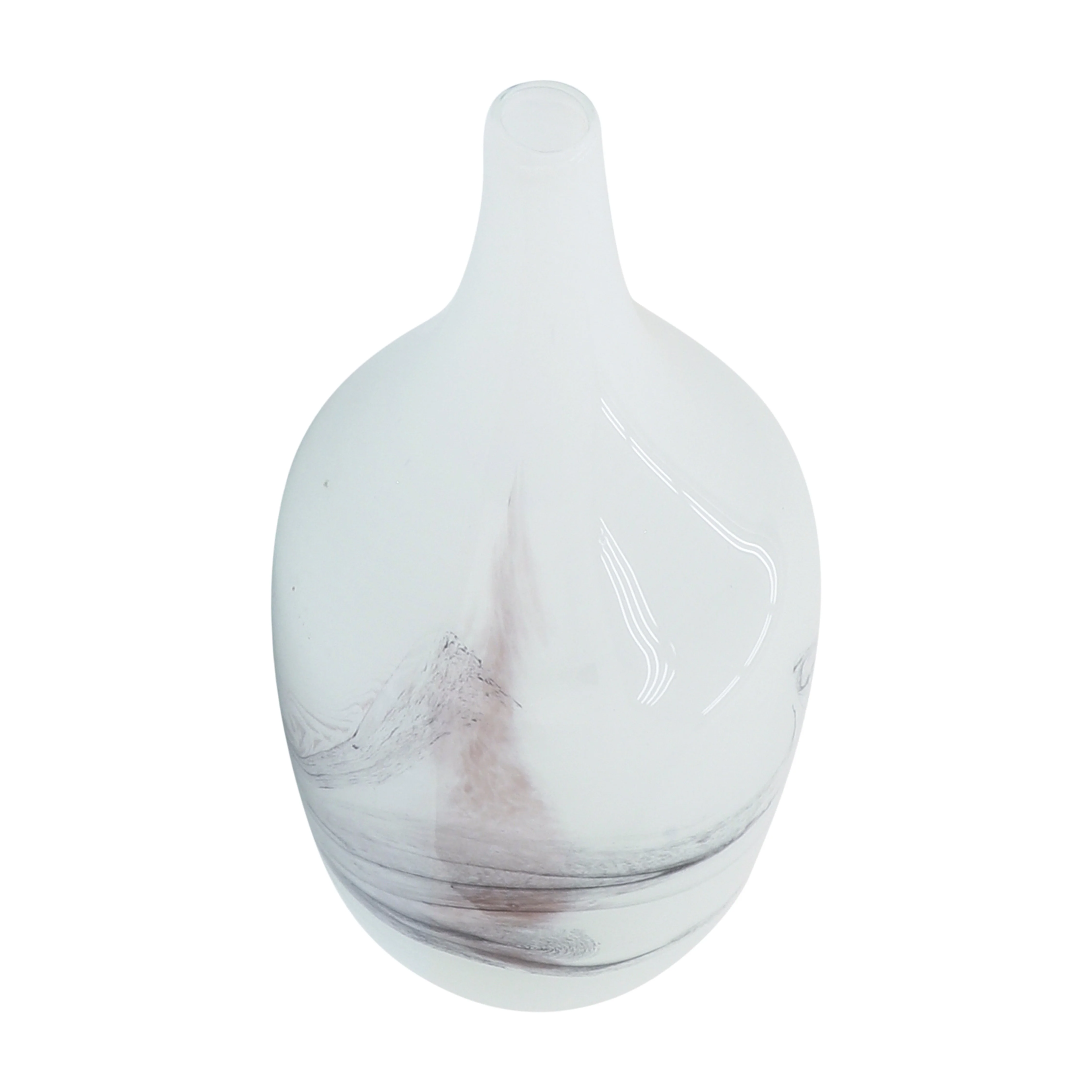 Glass, 14''H, Abstract Vase-White - Image 5
