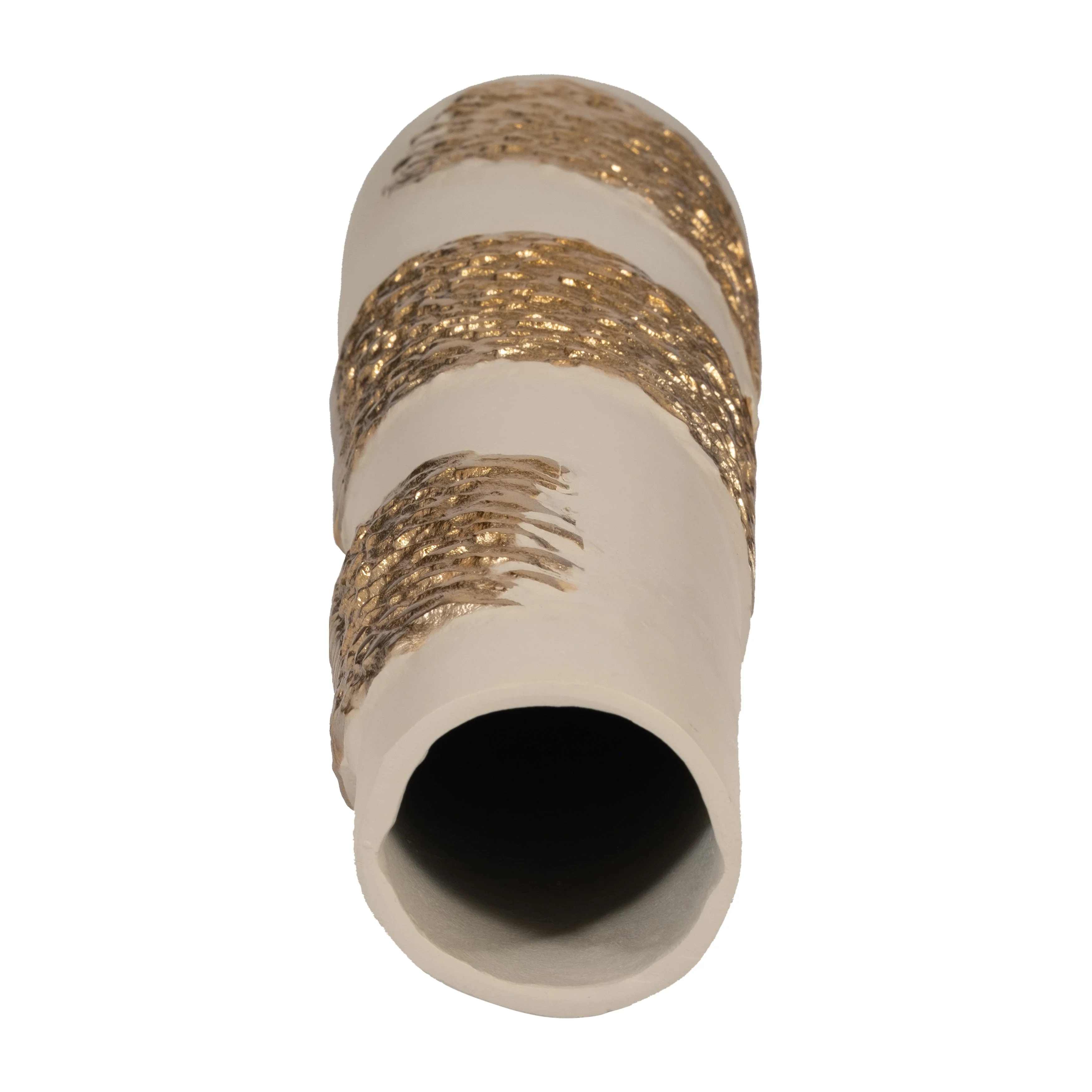 Glass, 22" Aluminum Wrapped Vase, White/gold - Image 12