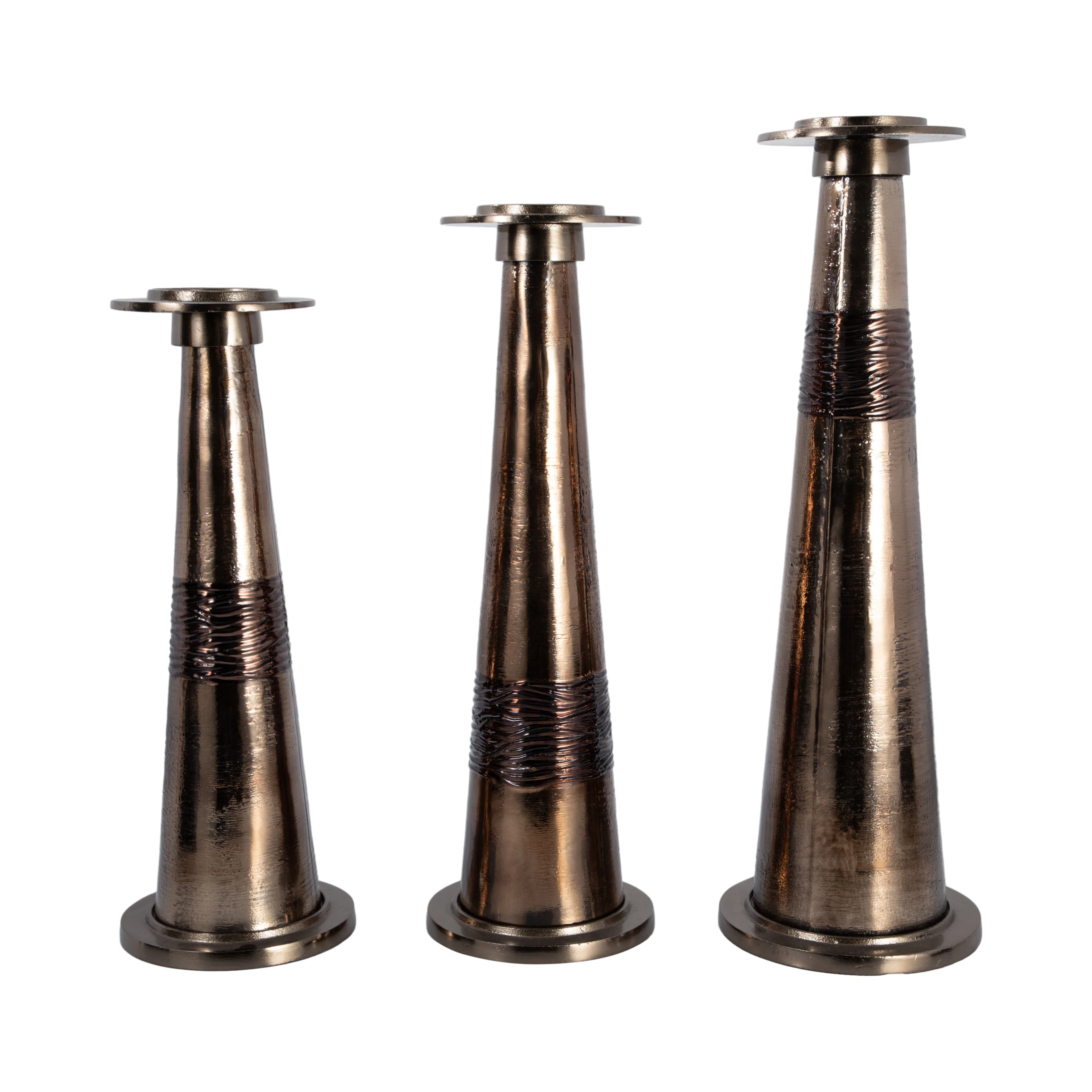 Glass, 24" Pillar Holder, Bronze - Image 8