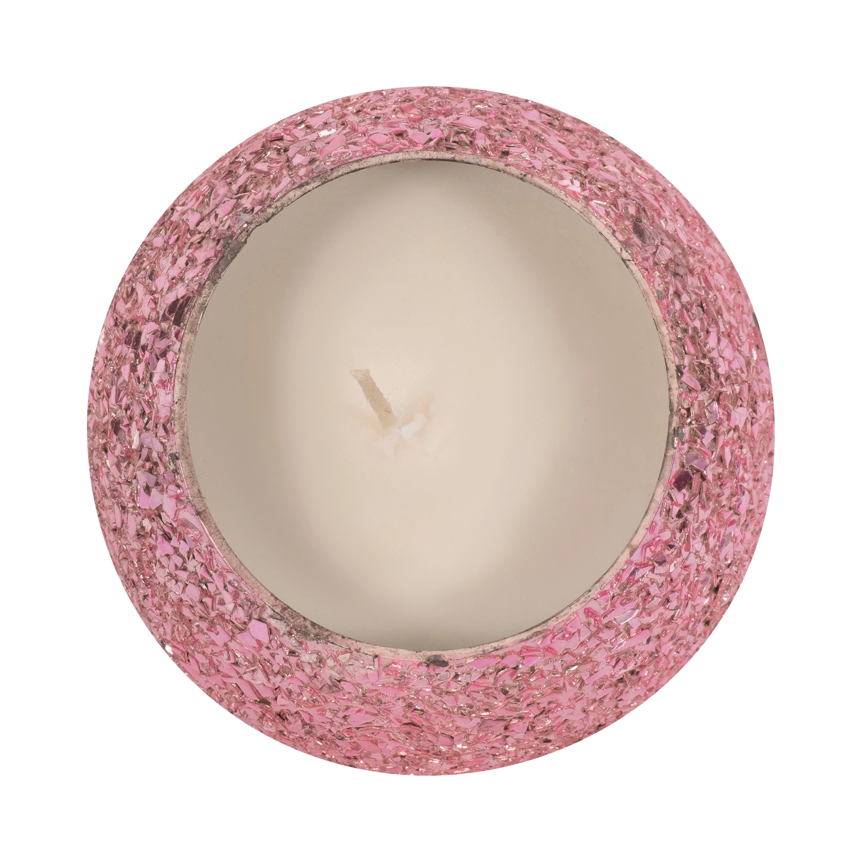 Glass, 4" 11 Oz Crackled Scented Candle, Pink - Image 15