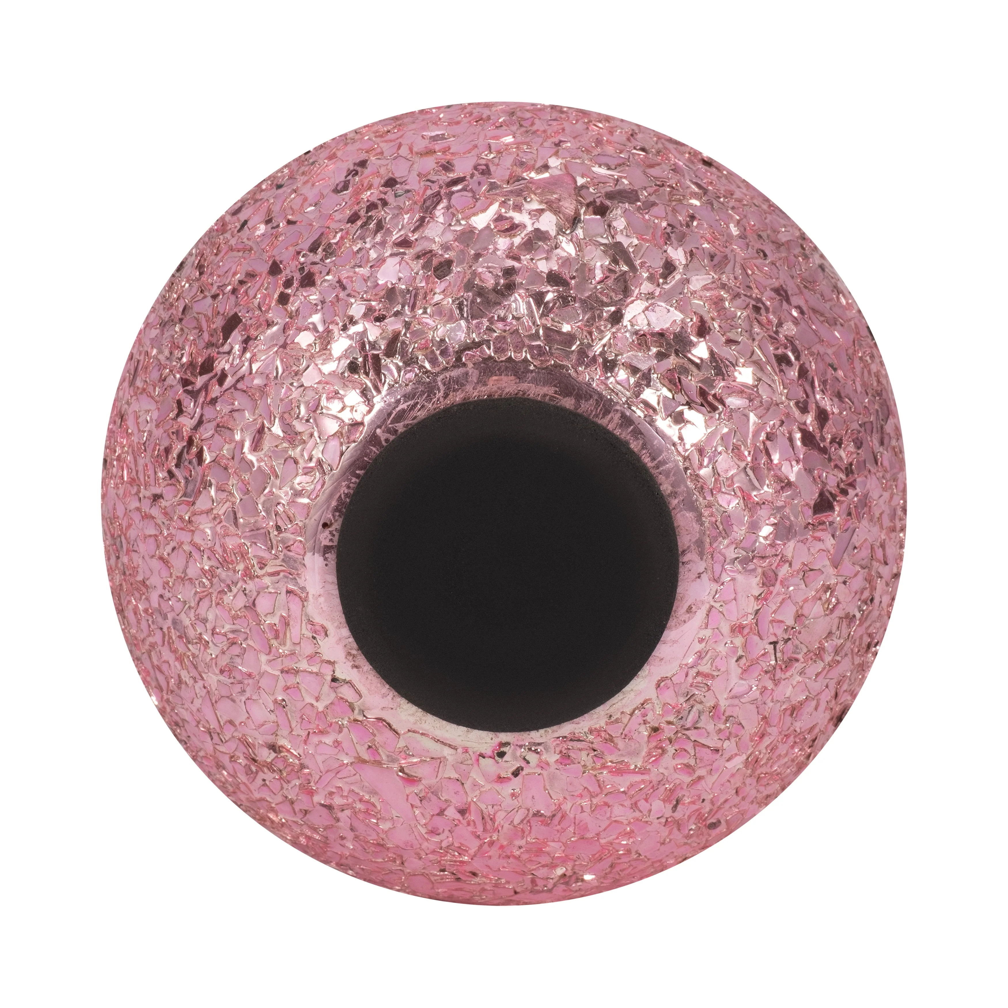 Glass, 5" 17 Oz Crackled Scented Candle, Pink - Image 7