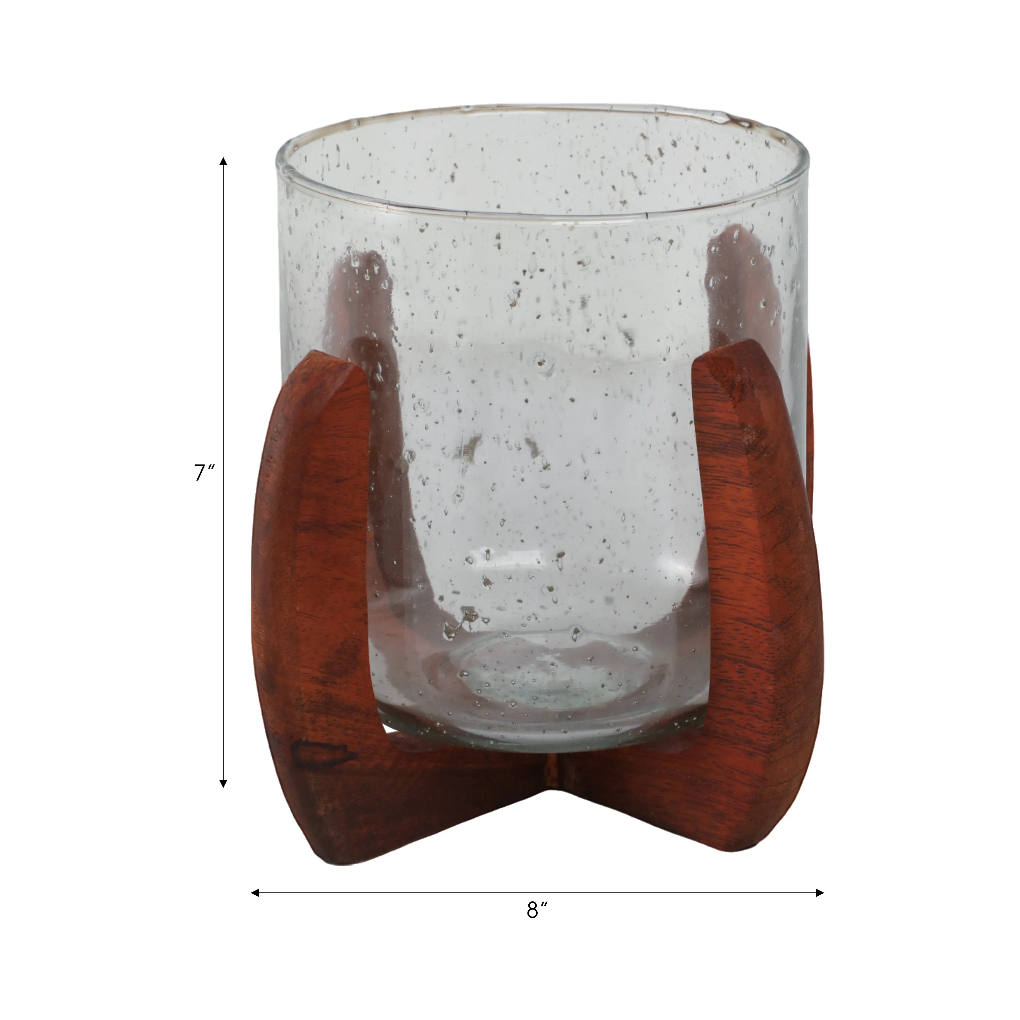 Glass, 8" Votive Holder W/ Base, Brown/clear - Image 10