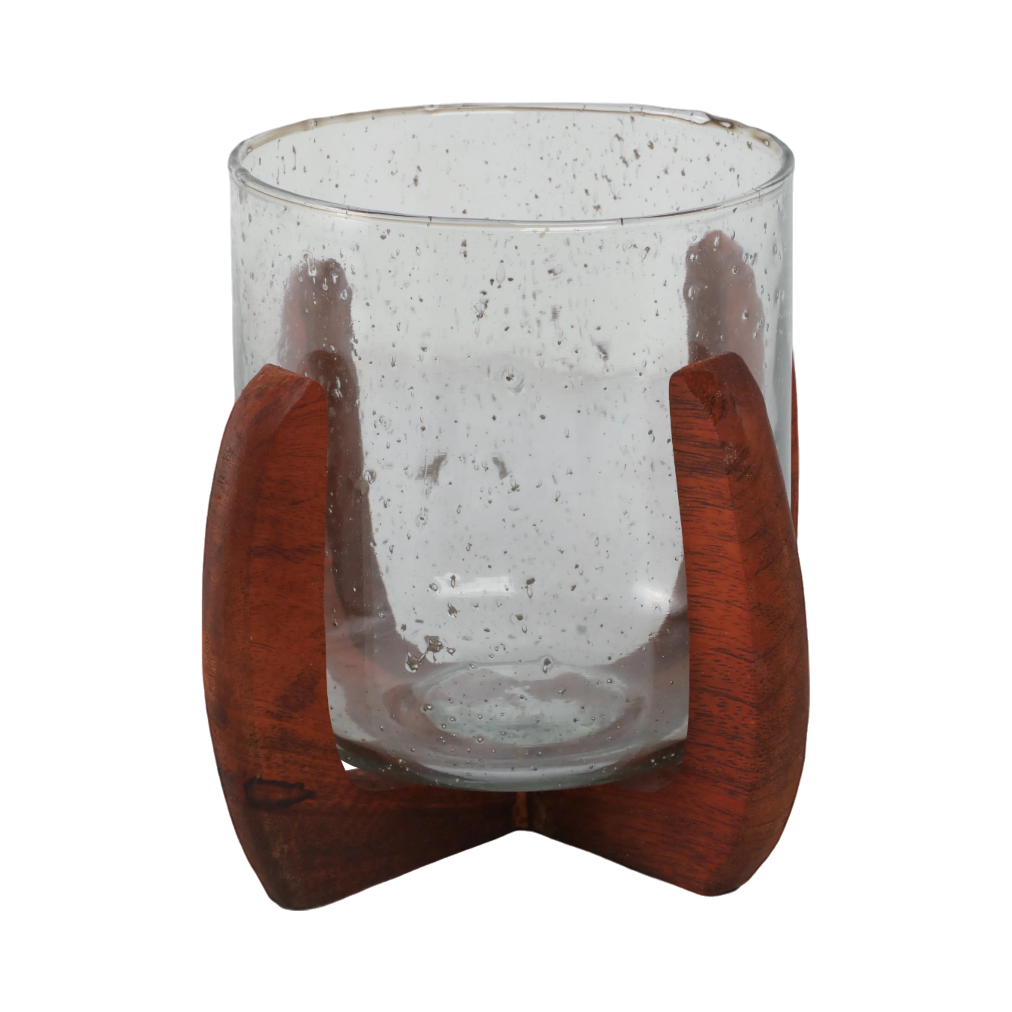 Glass, 8" Votive Holder W/ Base, Brown/clear - Image 2