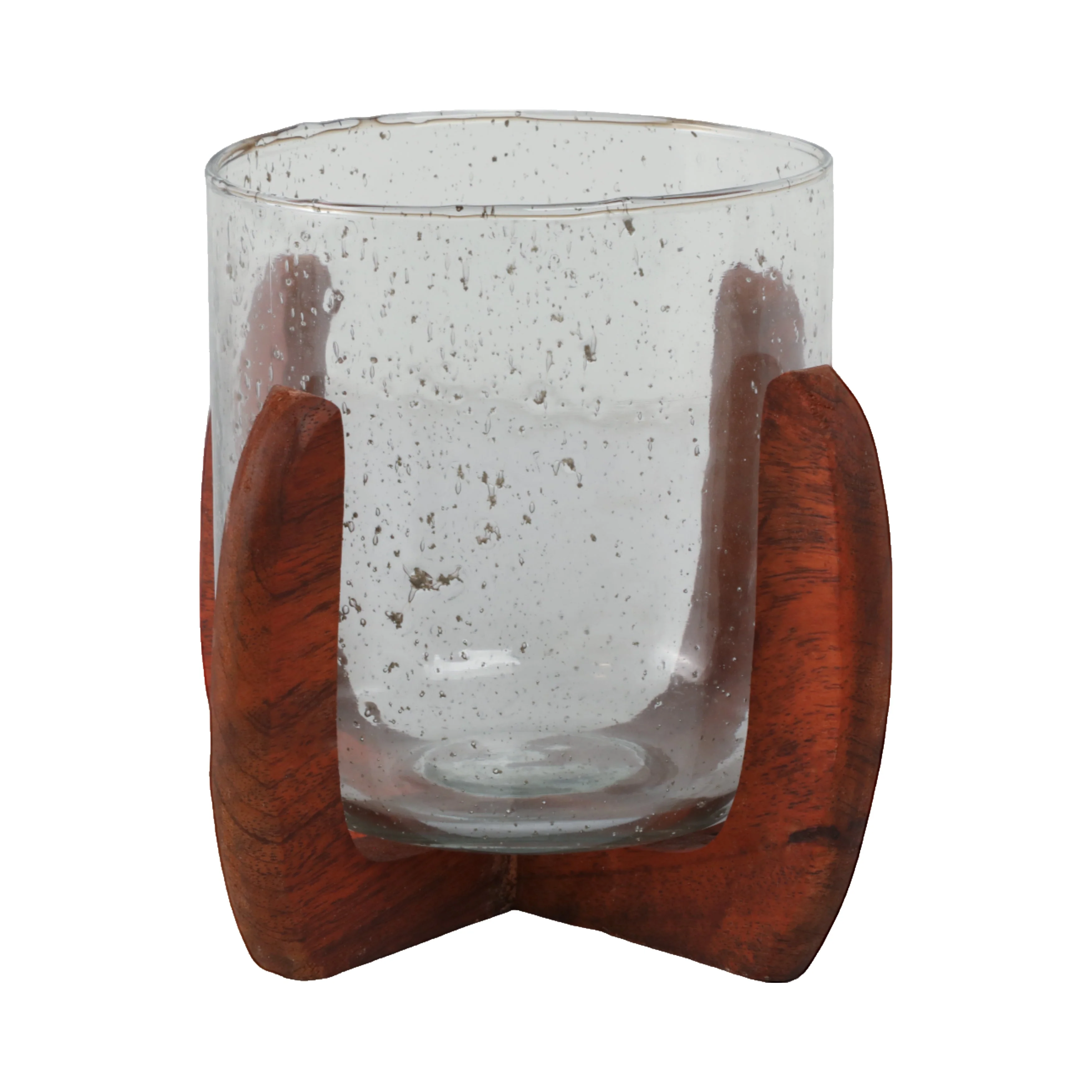 Glass, 8" Votive Holder W/ Base, Brown/clear - Image 5