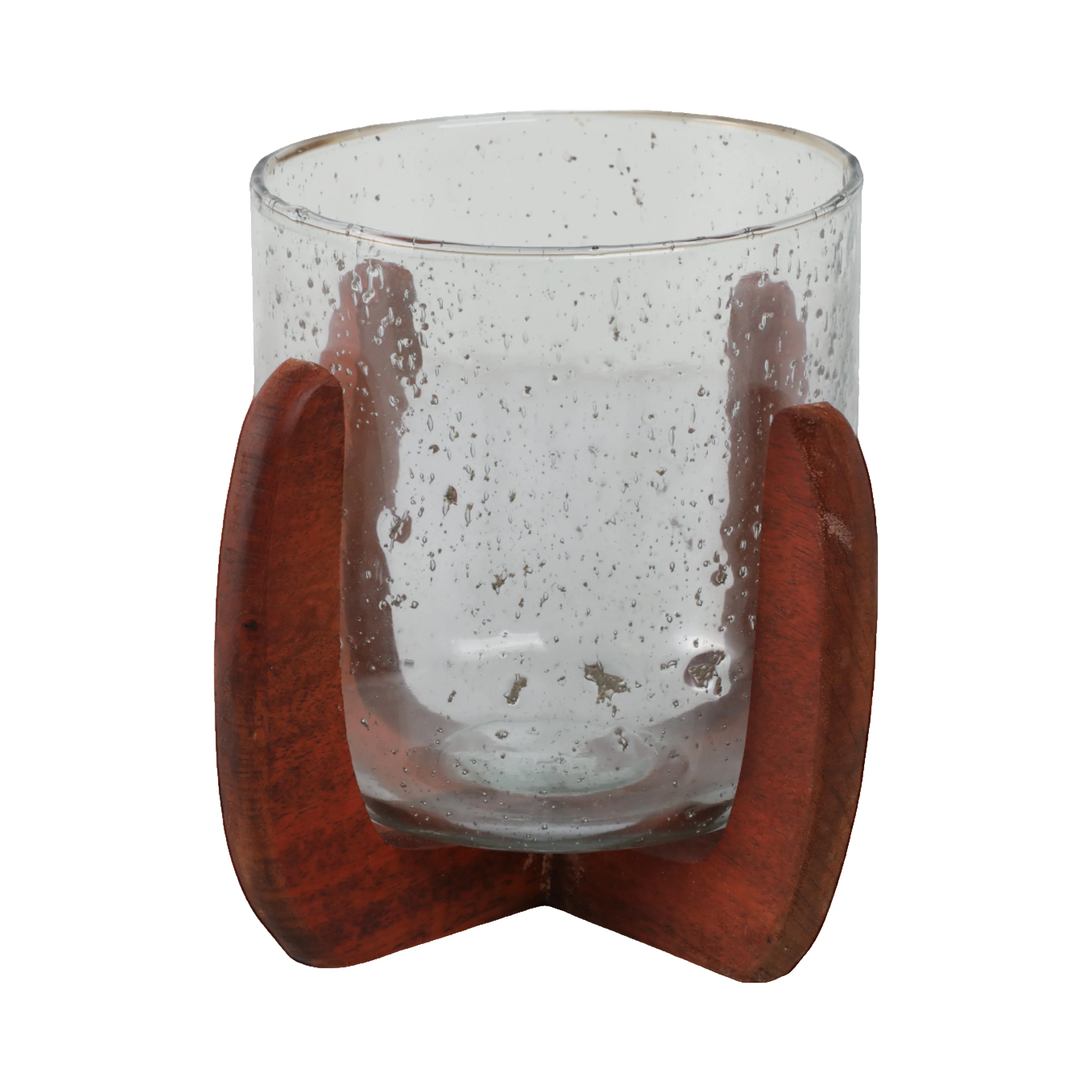 Glass, 8" Votive Holder W/ Base, Brown/clear - Image 6