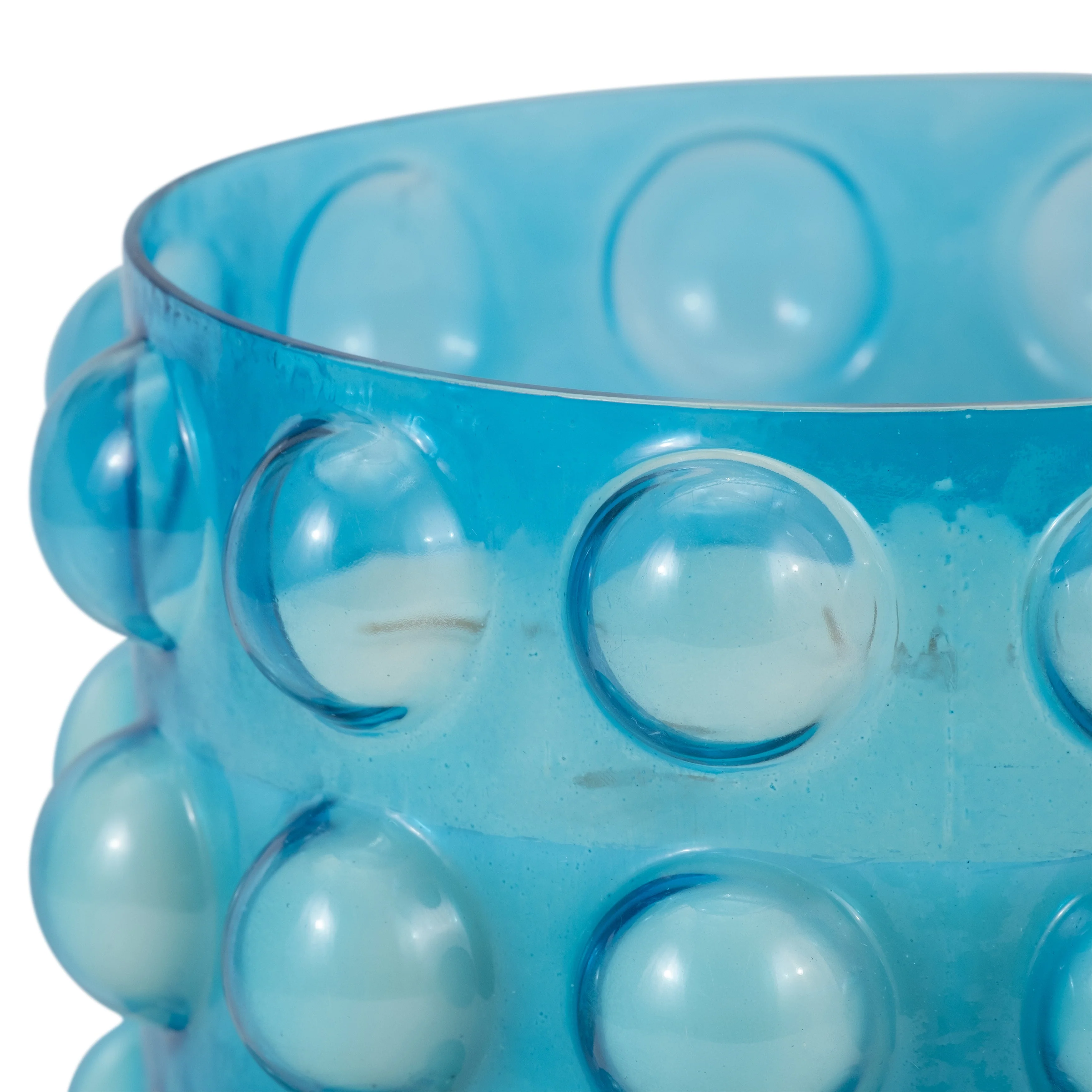 Glass, 9" 81 Oz Bubble Candle, Blue - Image 15