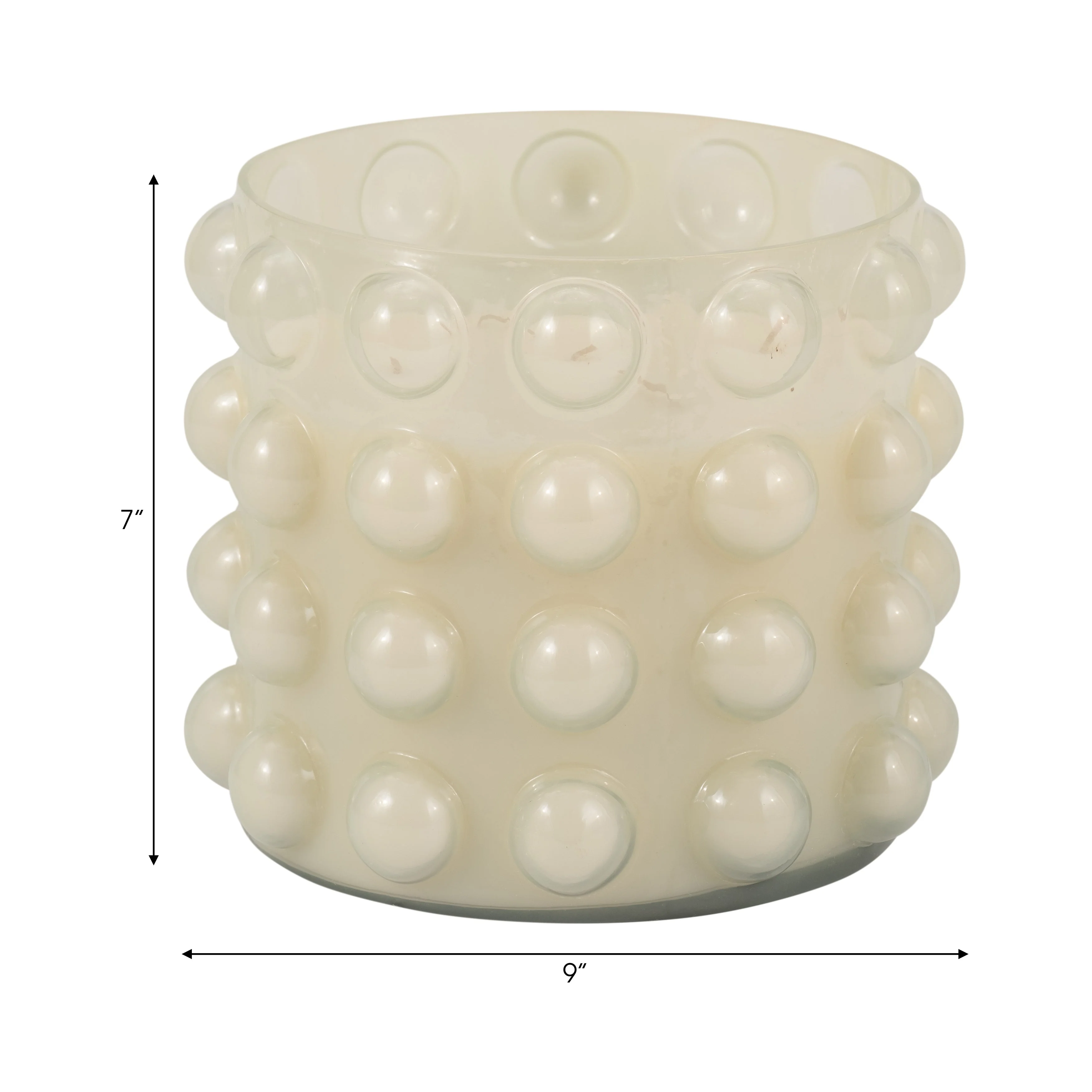 Glass, 9" 81 Oz Bubble Candle, Ivory - Image 7