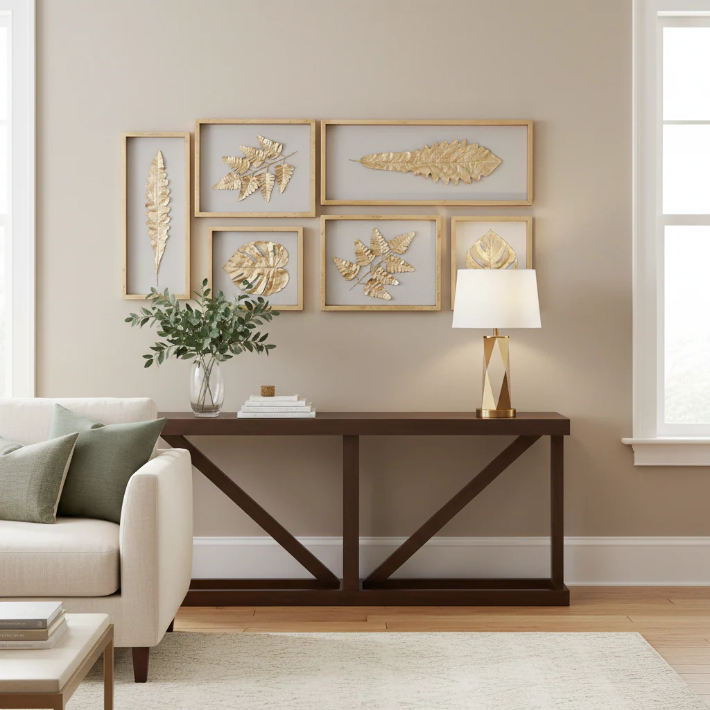 Golden Leaves Shadow Boxes, S/6