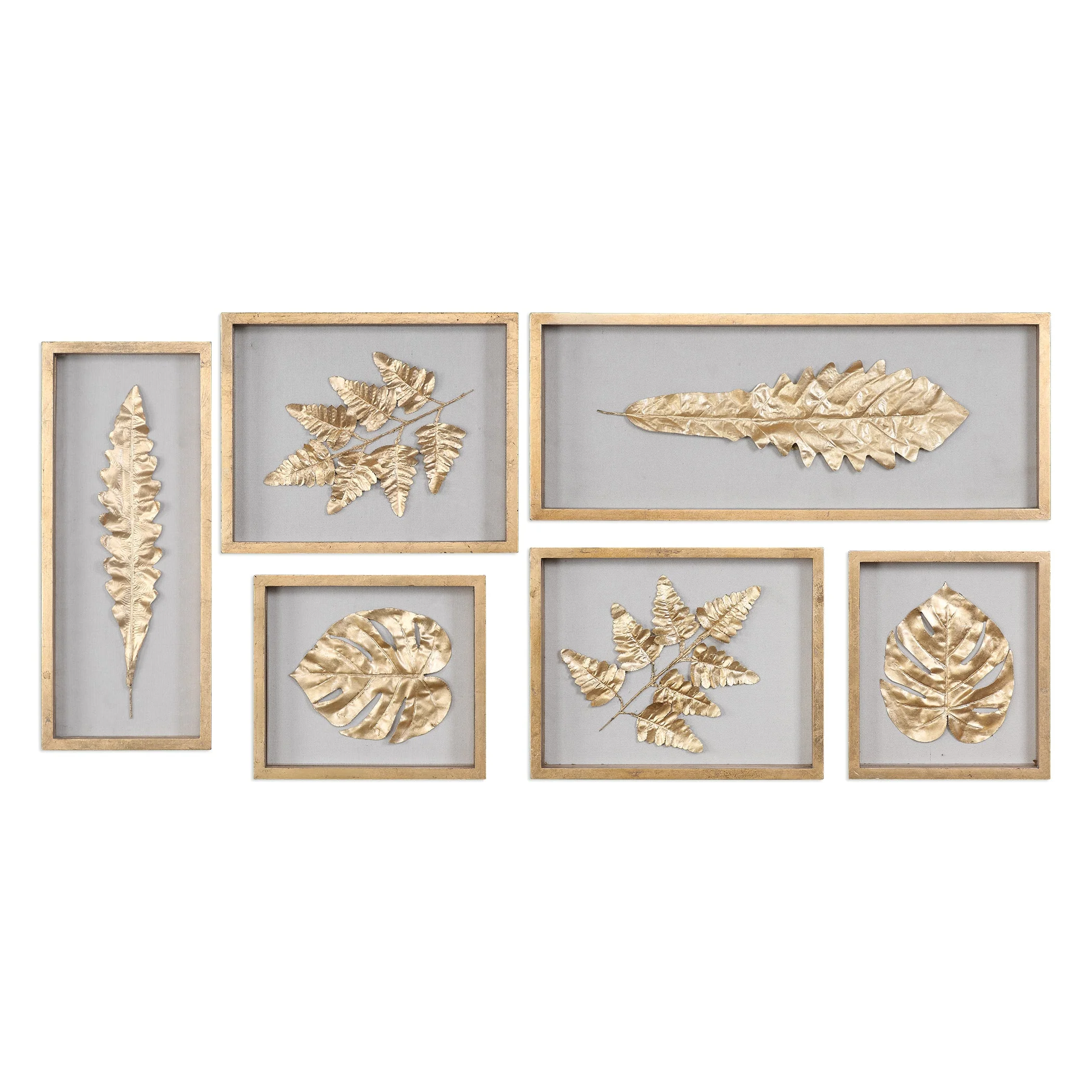 Golden Leaves Shadow Boxes, S/6 - Image 2