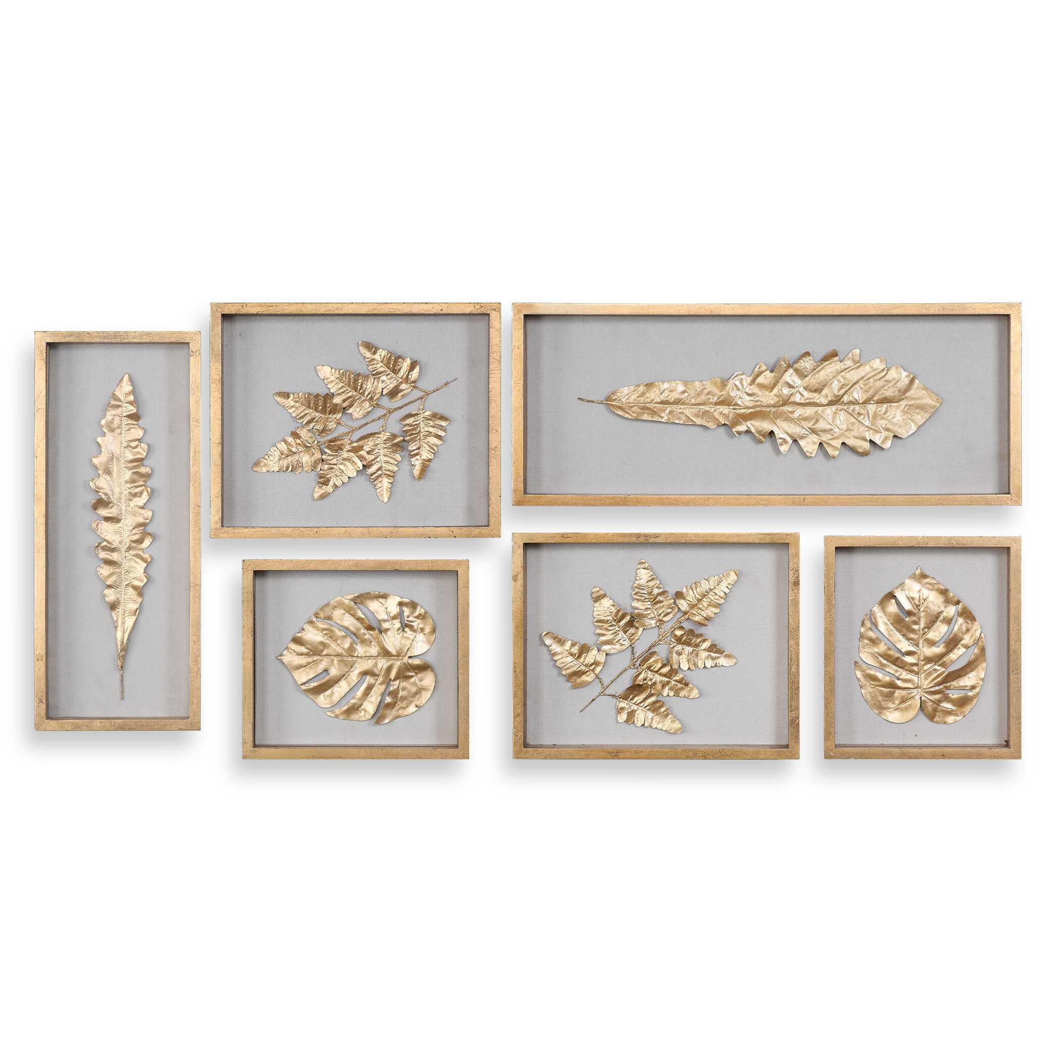 Golden Leaves Shadow Boxes, S/6 - Image 3