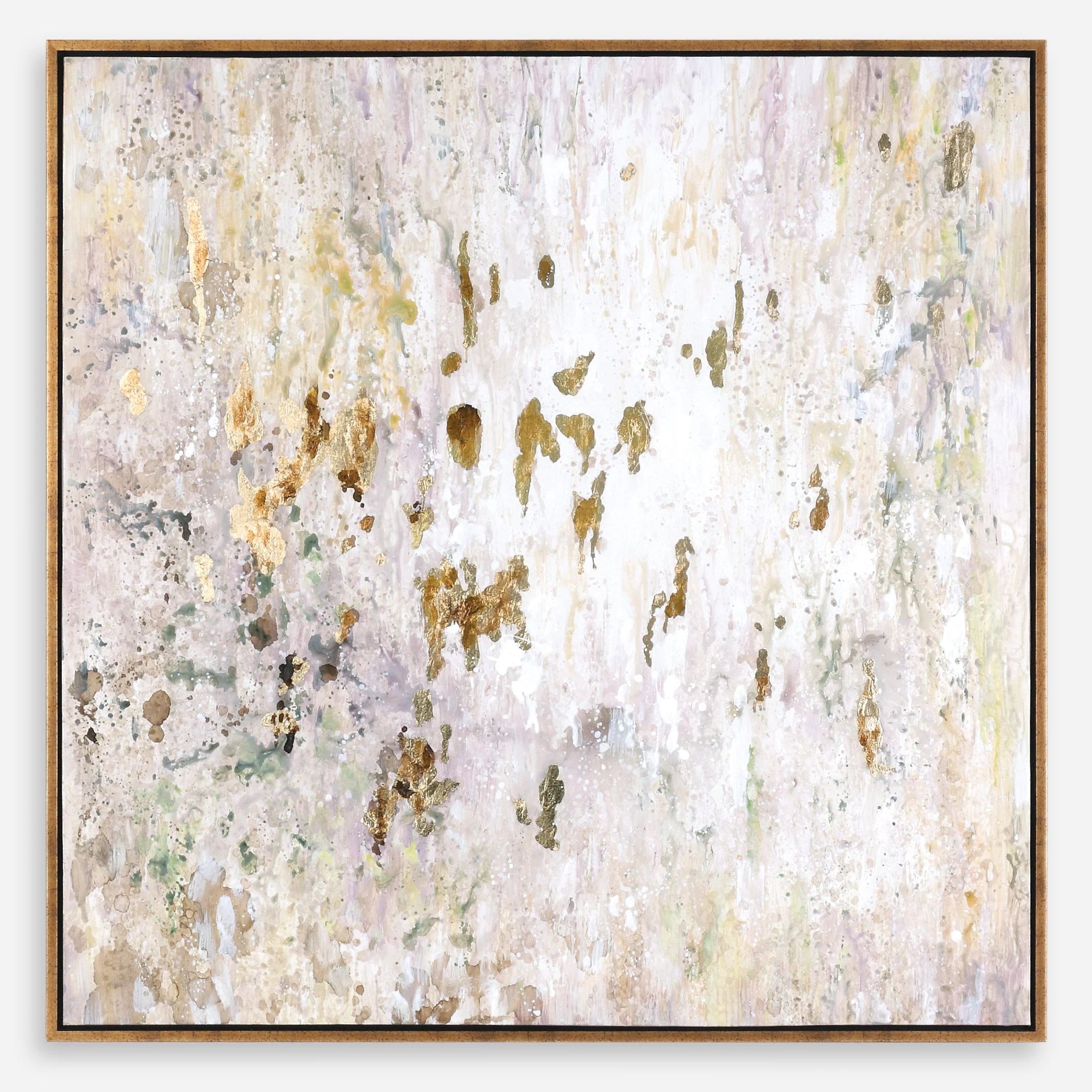 Golden Raindrops Hand Painted Canvas - Image 2