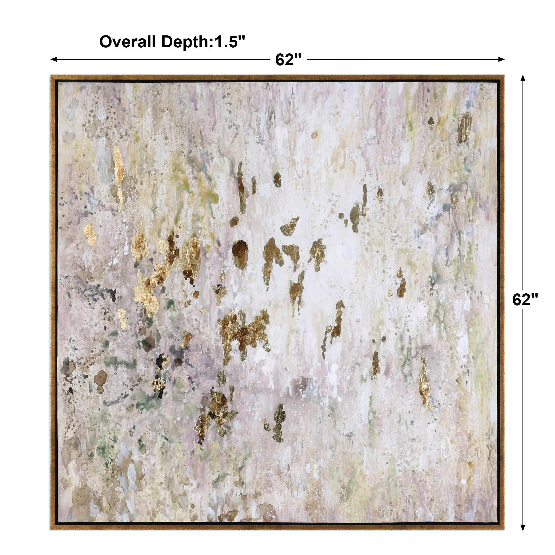 Golden Raindrops Hand Painted Canvas - Image 4