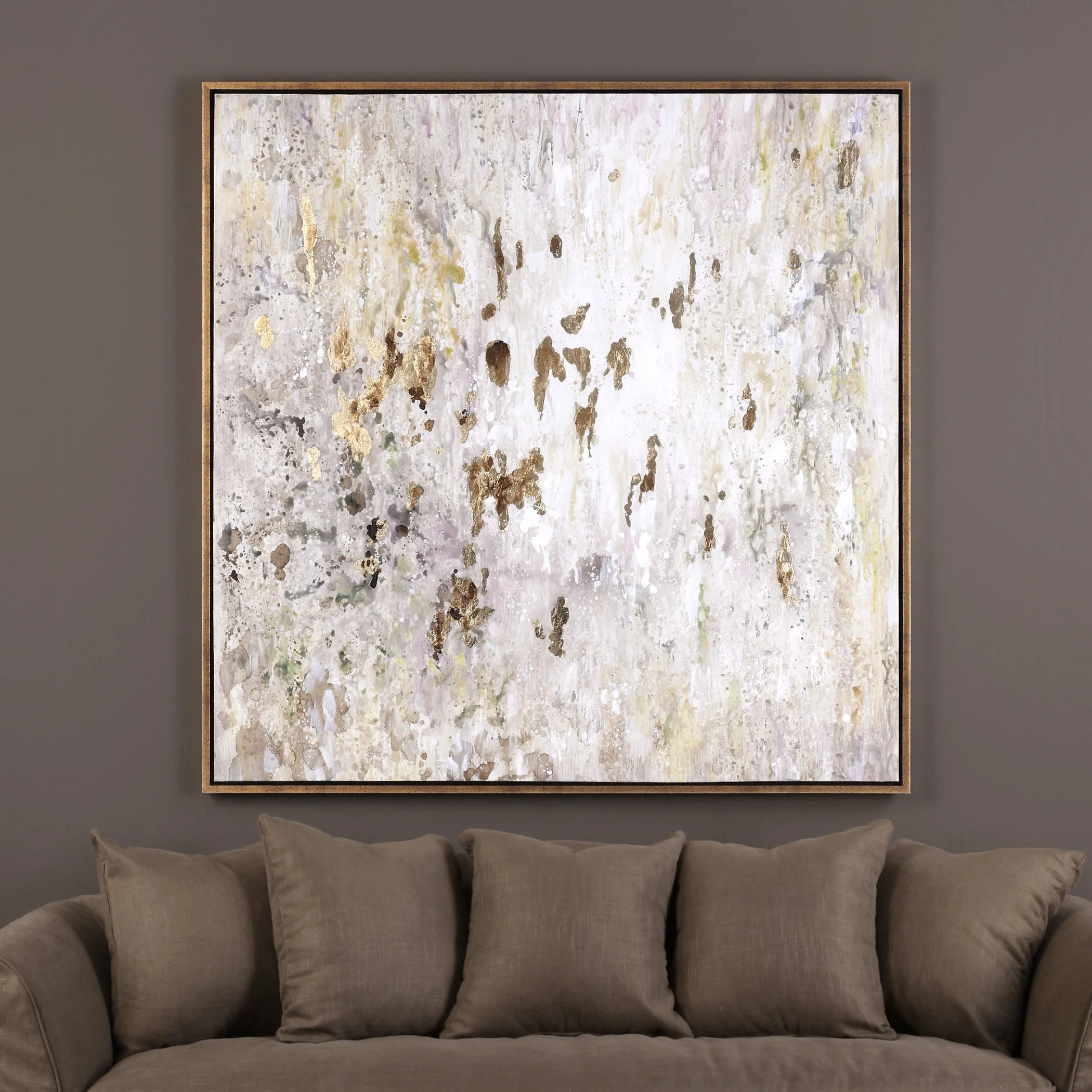 Golden Raindrops Hand Painted Canvas - Image 6
