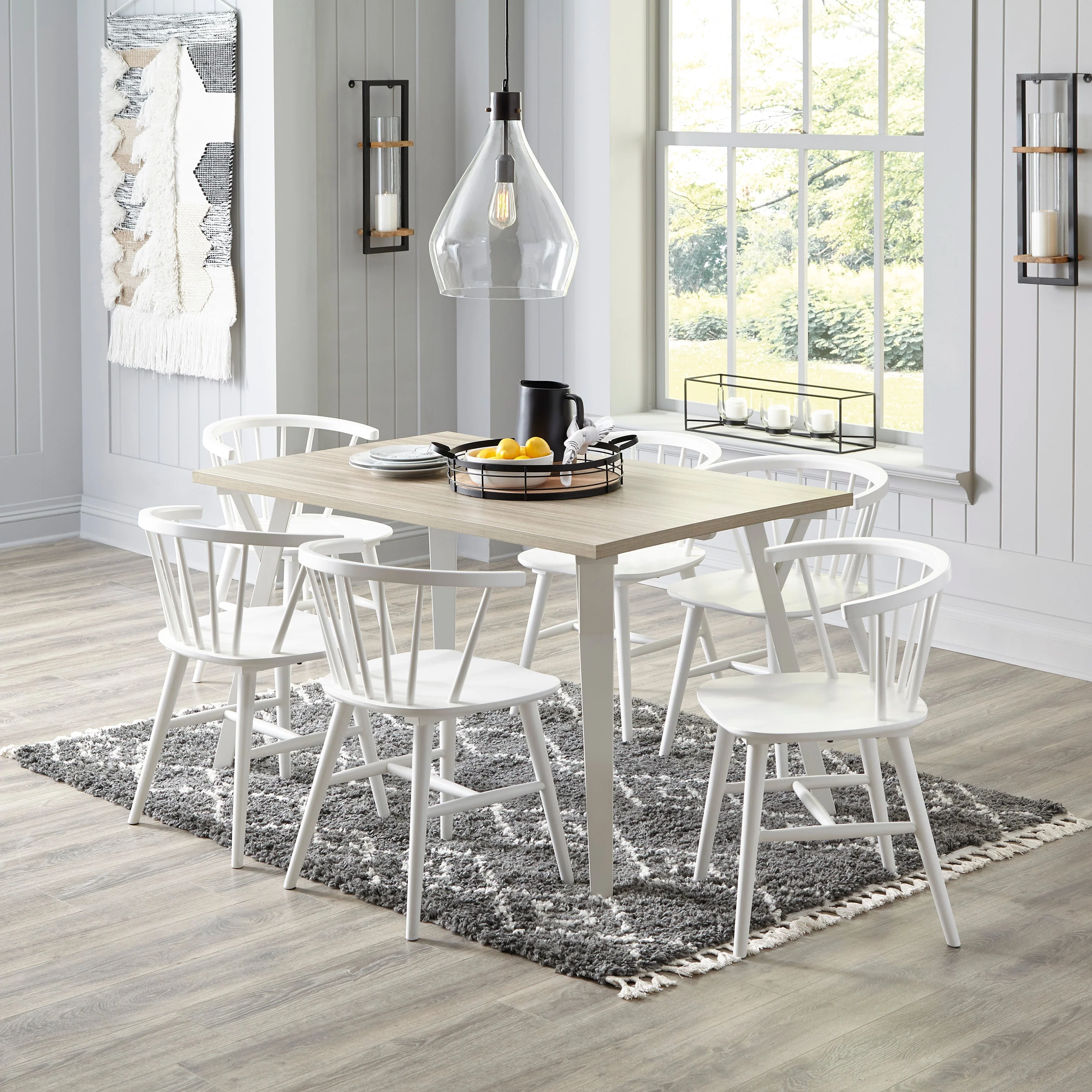 Grannen White Dining Set (6 Chairs) - Image 2