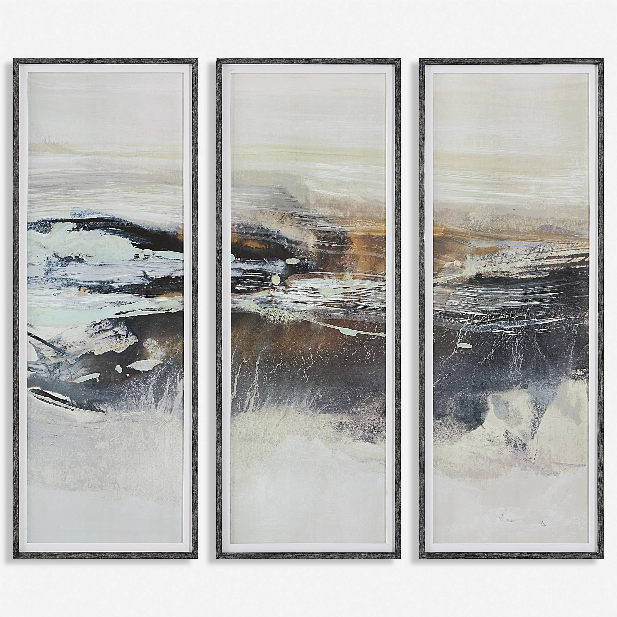 Graphite Horizon Framed Prints, S/3 - Image 3