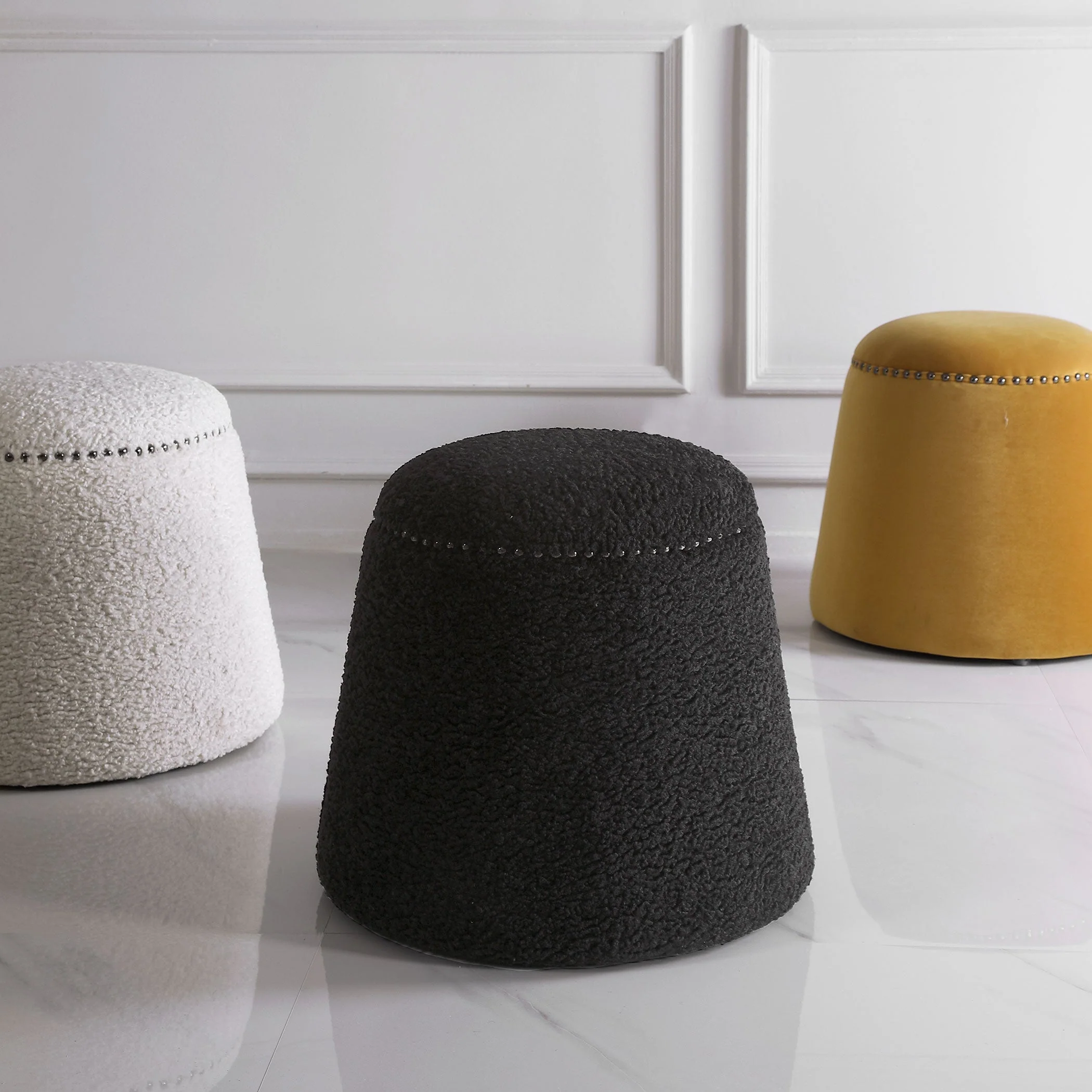 Gumdrop Ottoman, Black - Image 2